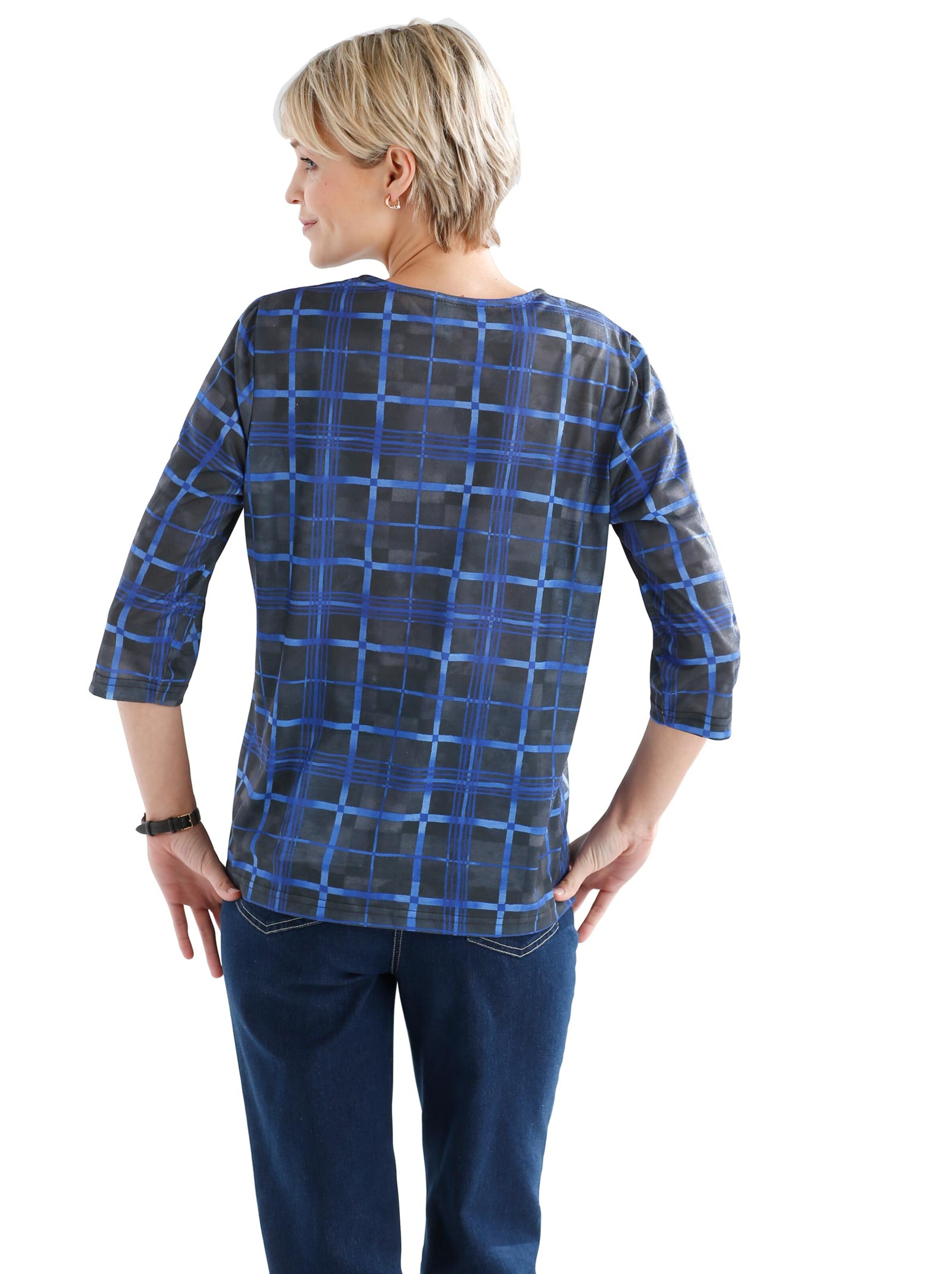 Shirt - schwarz-royalblau-kariert