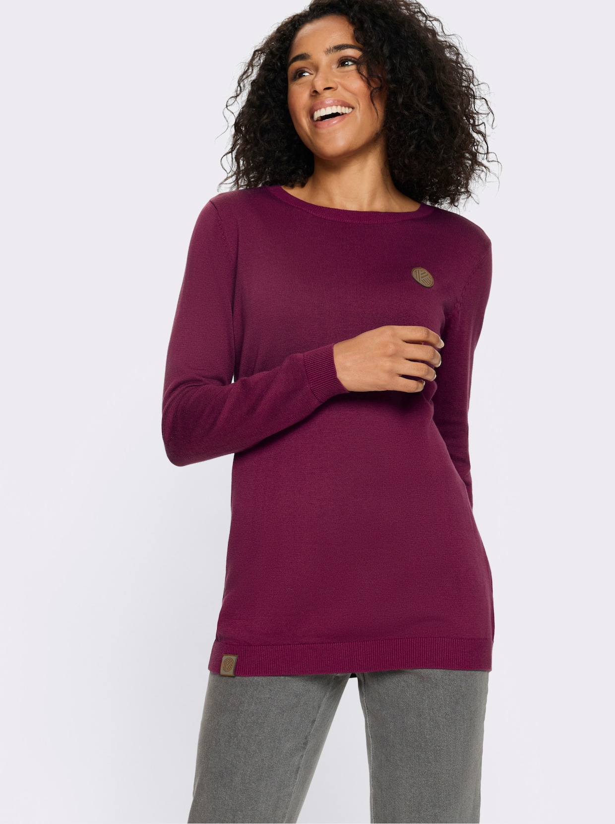 Longpullover mit 50% Baumwolle - malve