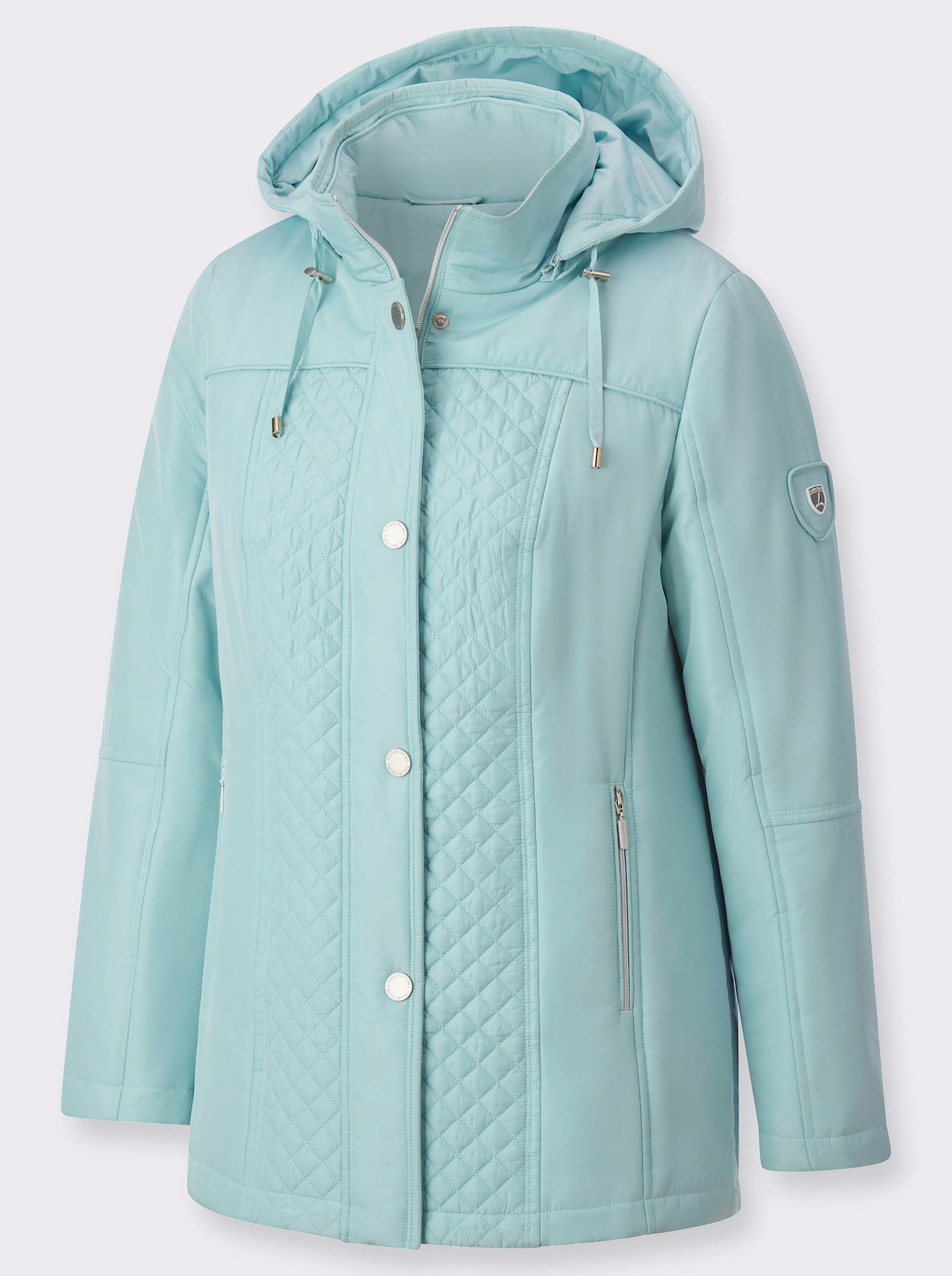 Steppjacke mit abnehmbarer Kapuze - kalkmint