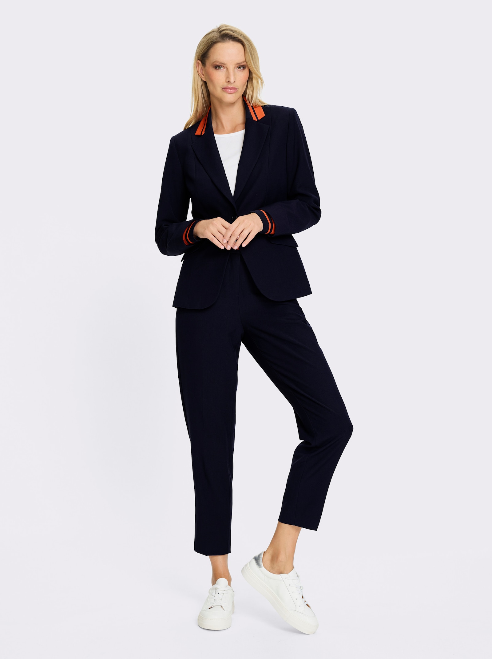 heine Hosenanzug mit Kontrastdetails - marine-orange