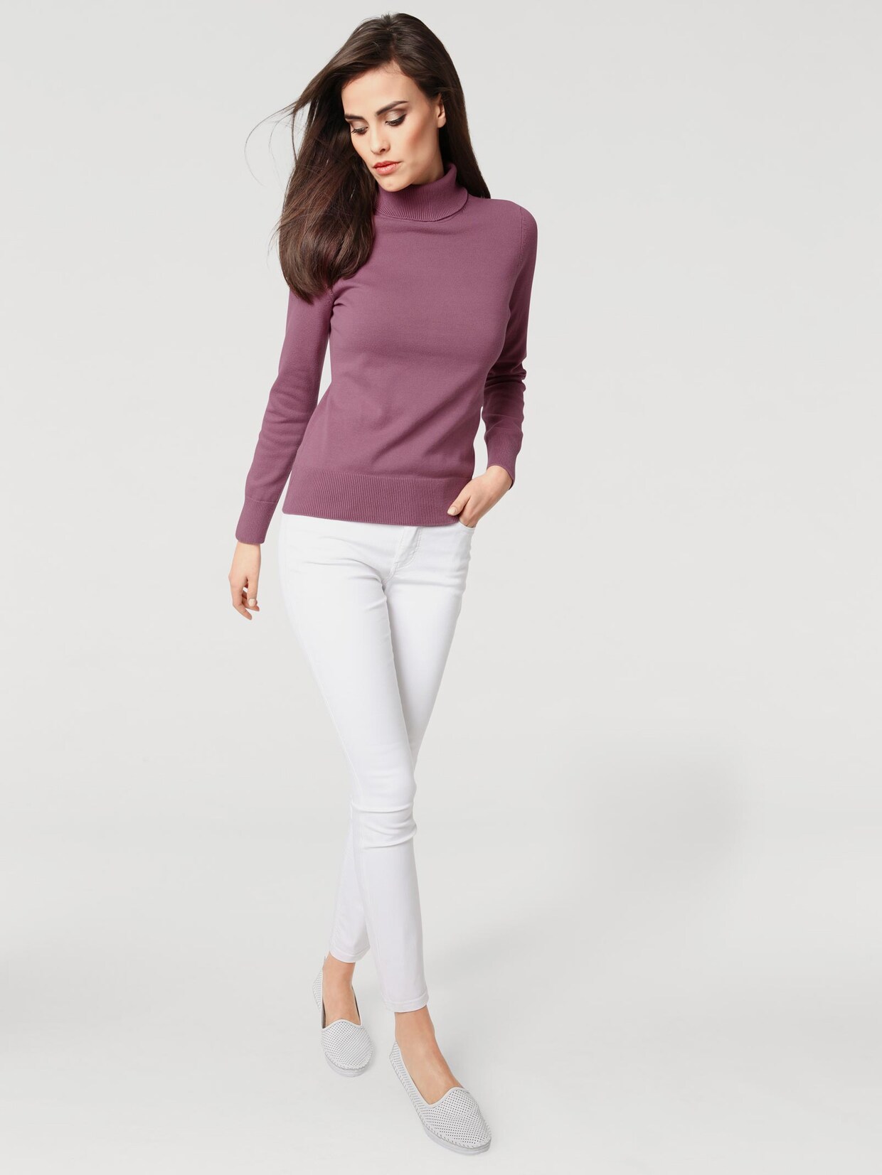 Linea Tesini Rollkragenpullover - mauve