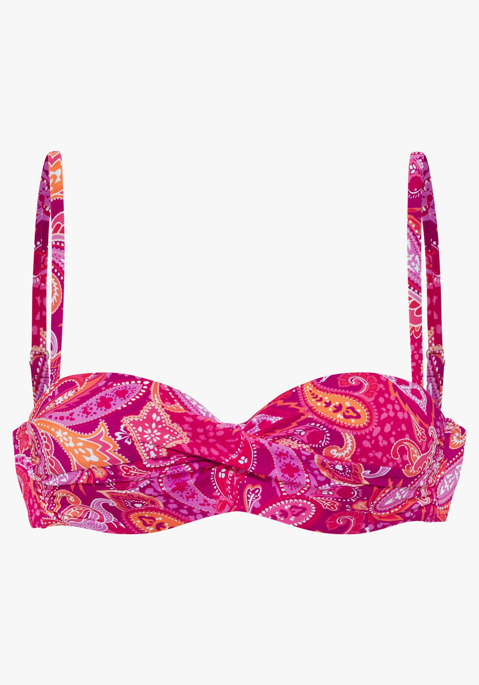 Vivance Bügel-Bandeau-Bikini-Top - pink bedruckt