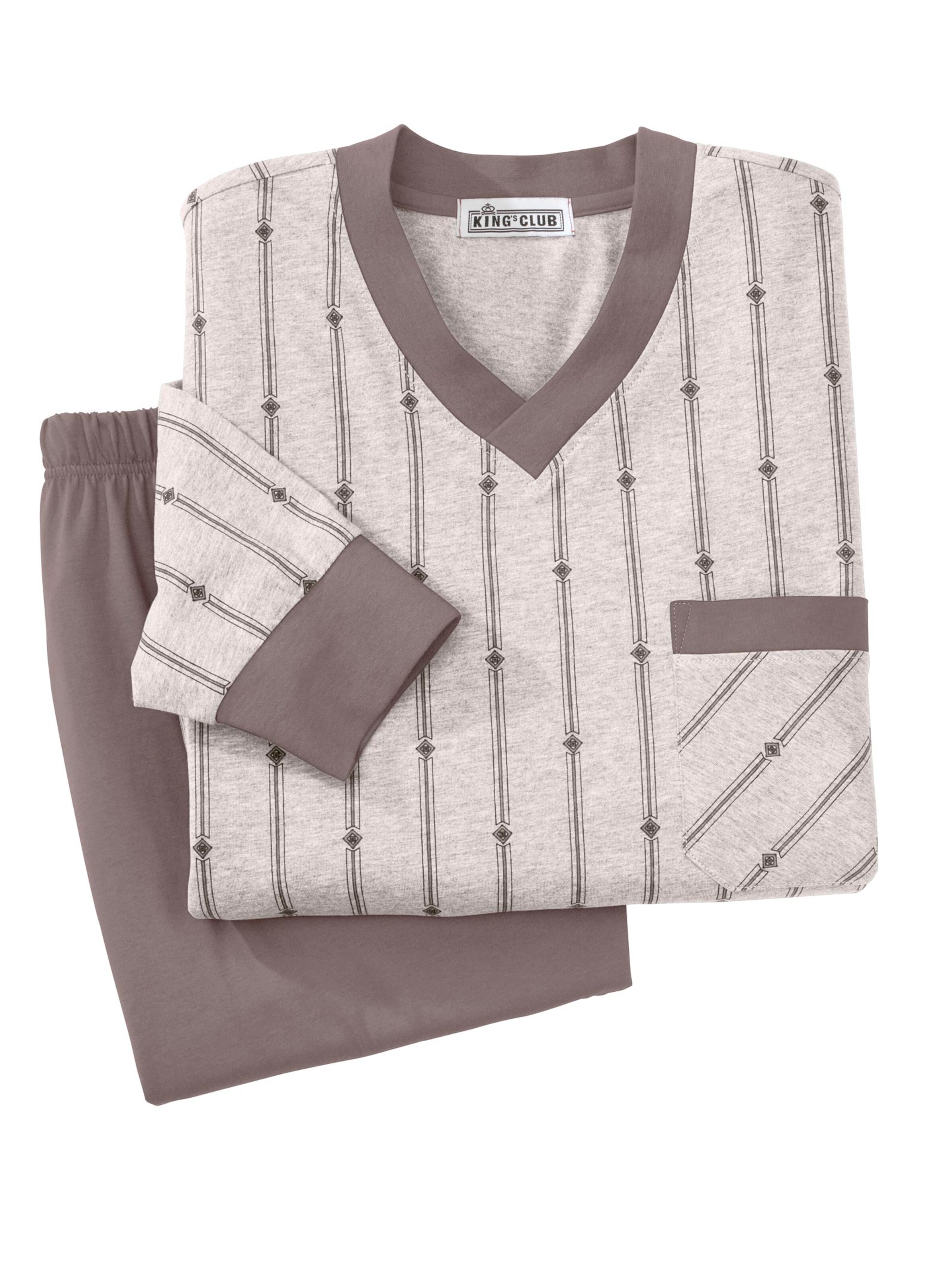 KINGsCLUB Schlafanzug - natur-braun