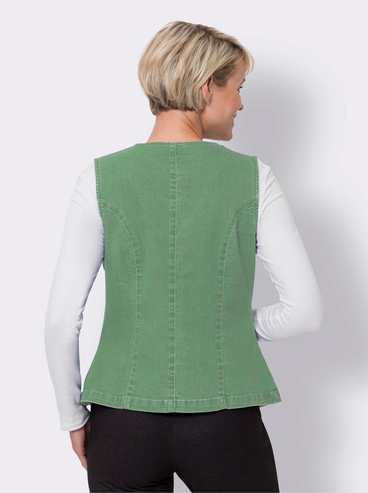 Jeansgilet - eucalyptus