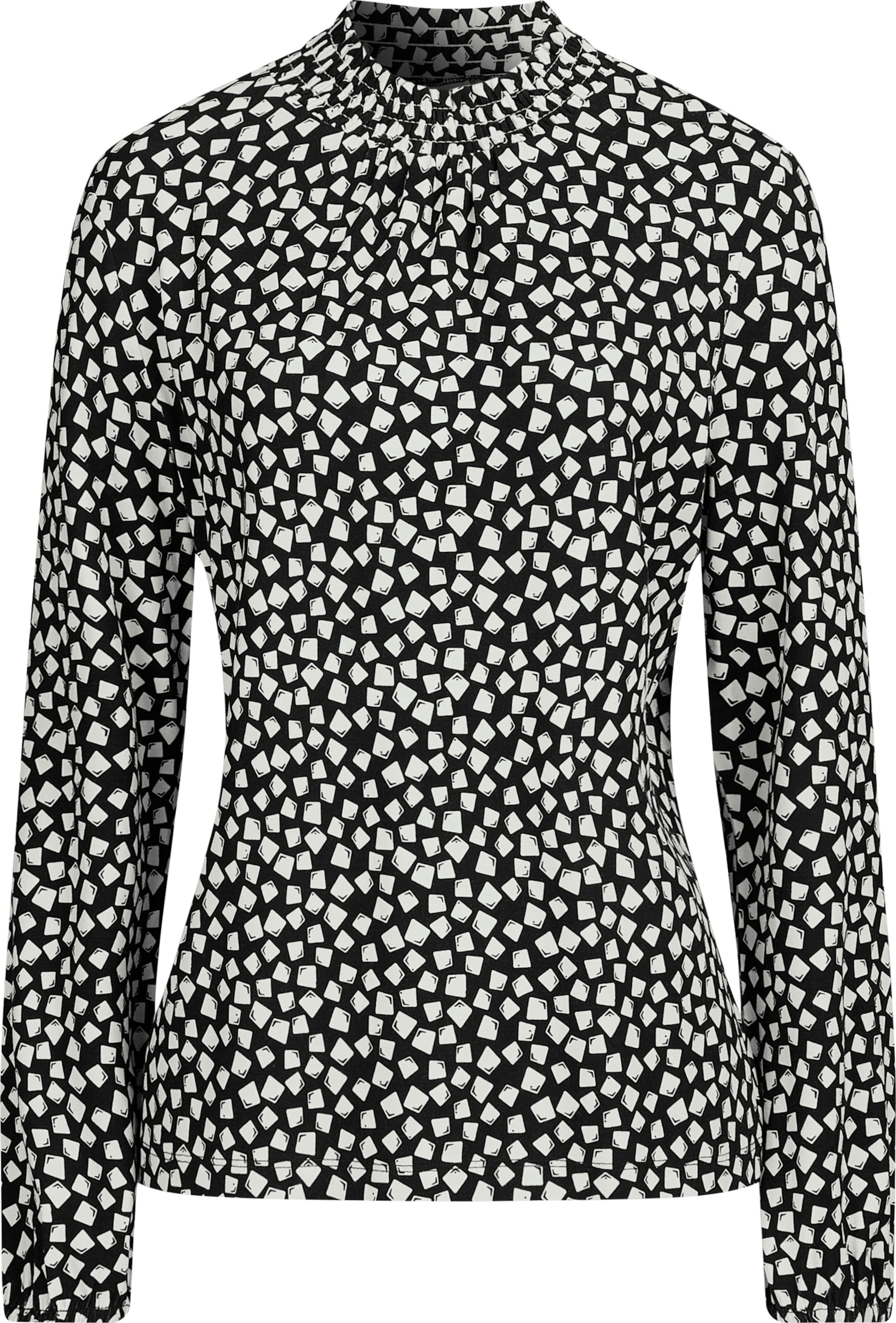 Your Look... for less! Dames Shirt met opstaande kraag ecru/zwart geprint Maat