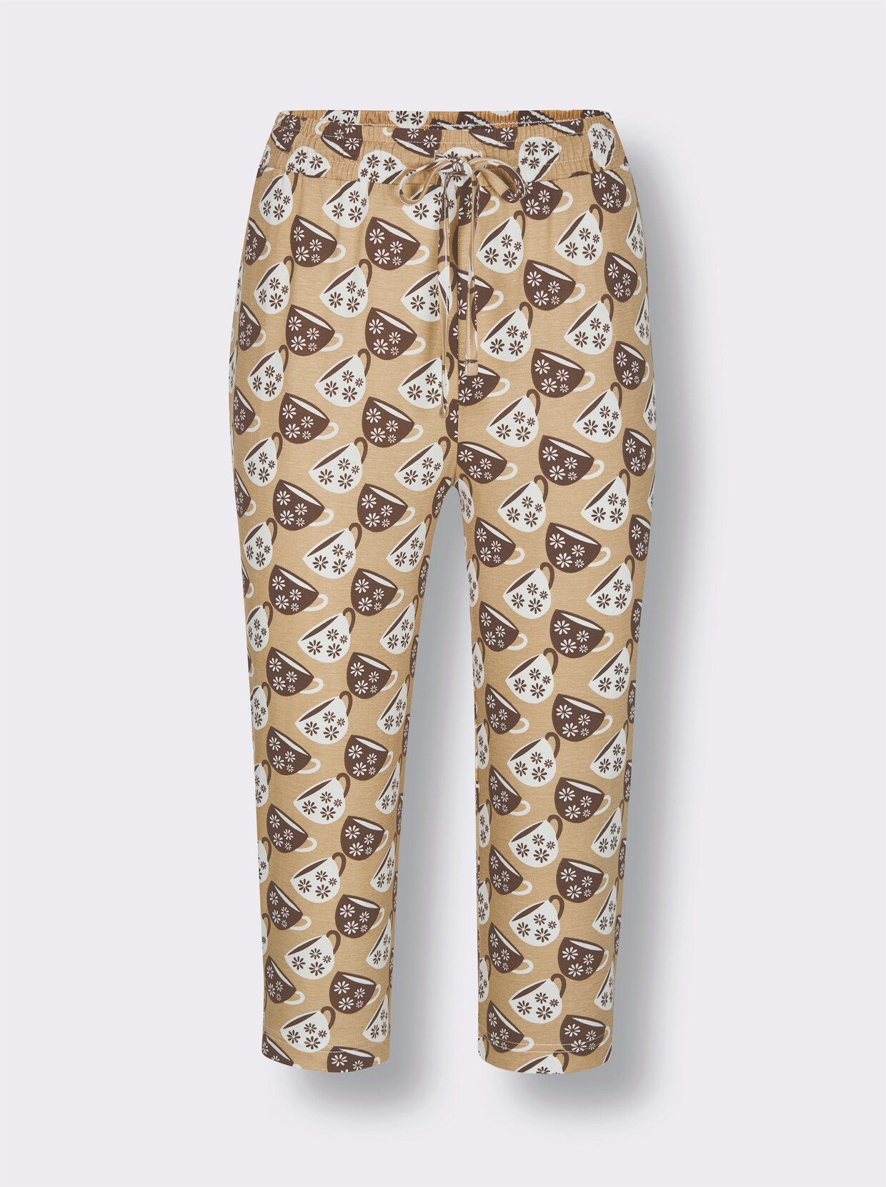 wäschepur Capri-Hose - camel-schoko-bedruckt