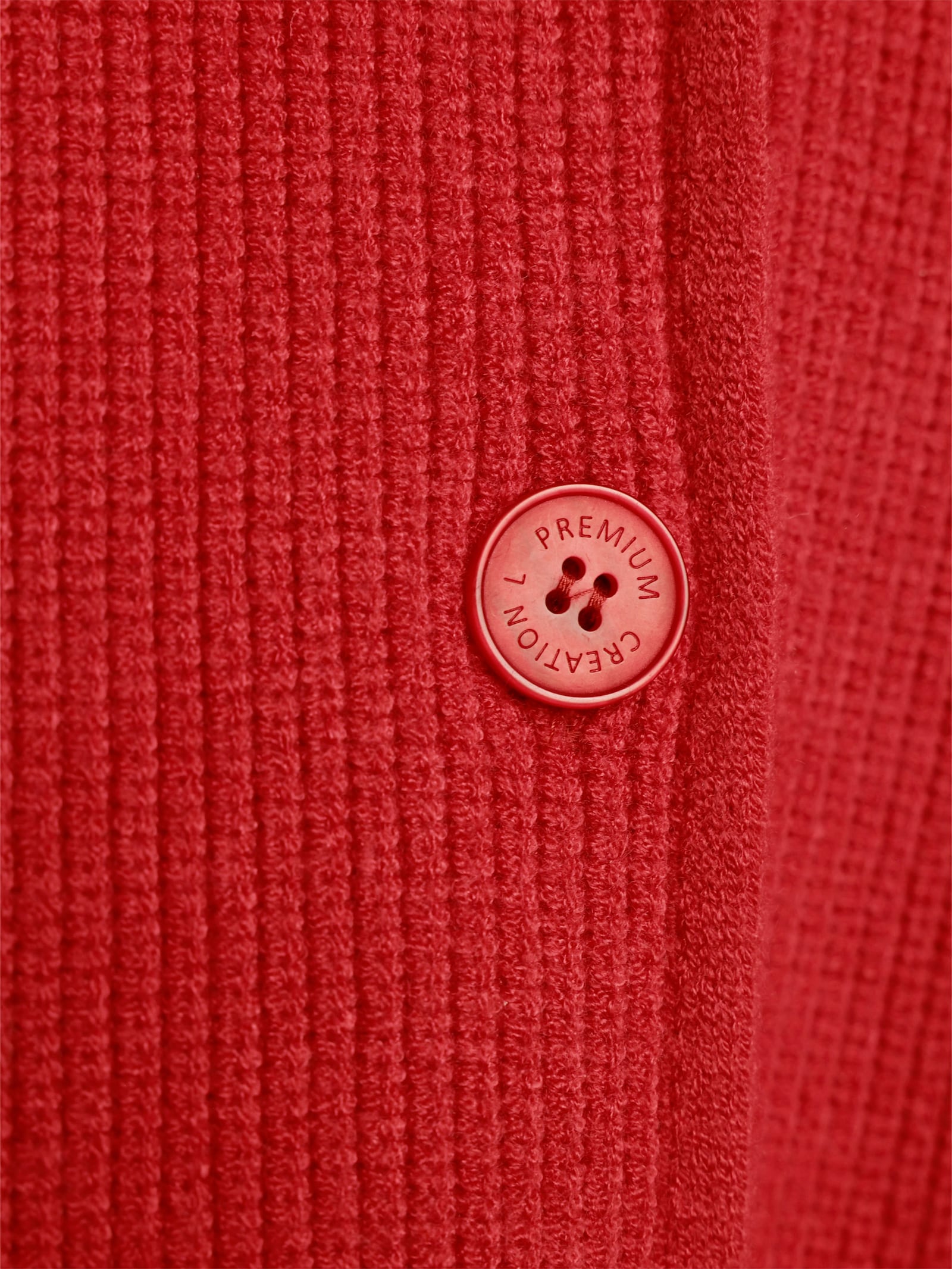 CREATION L PREMIUM Longstrickjacke in Ripp-Optik - rot