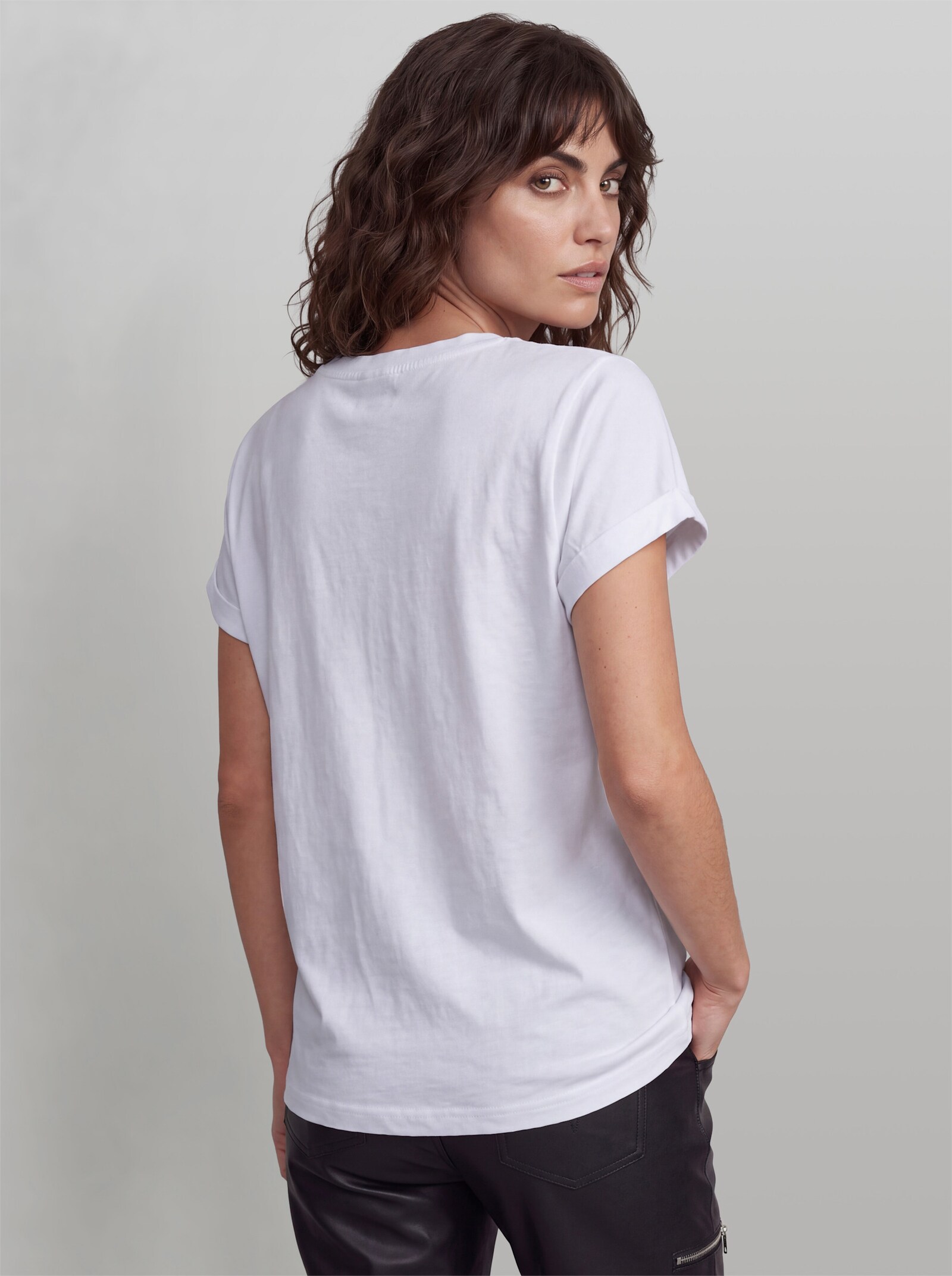 heine Kurzarmshirt mit Sternen-Print - weiß