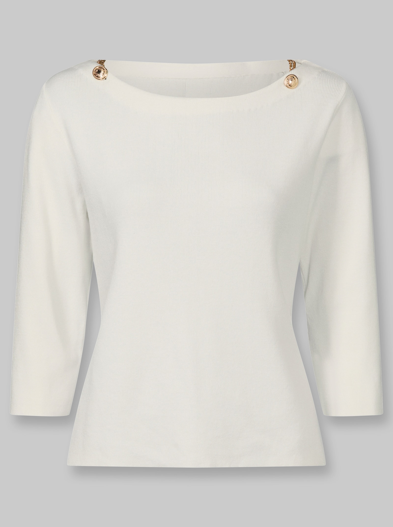 heine 3/4-Arm-Pullover mit Ketten-Deko - ecru