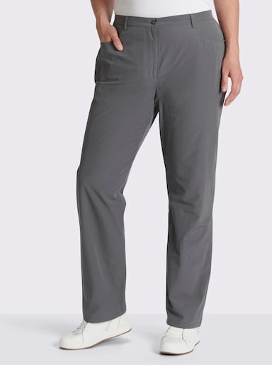 Cosma Thermohose mit kariertem Futter - grau