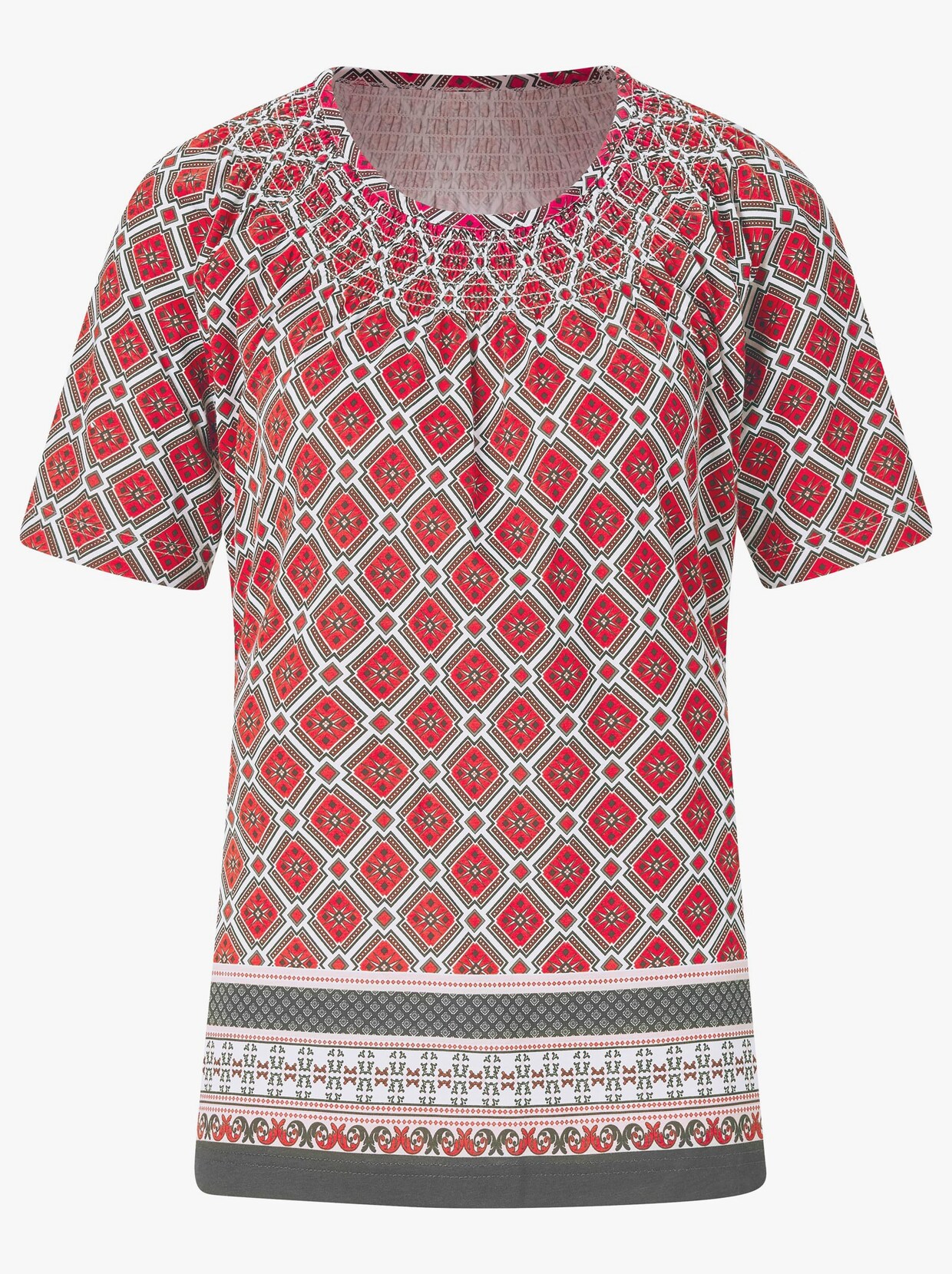 Tričko s krátkým rukávem - korálová-vzor