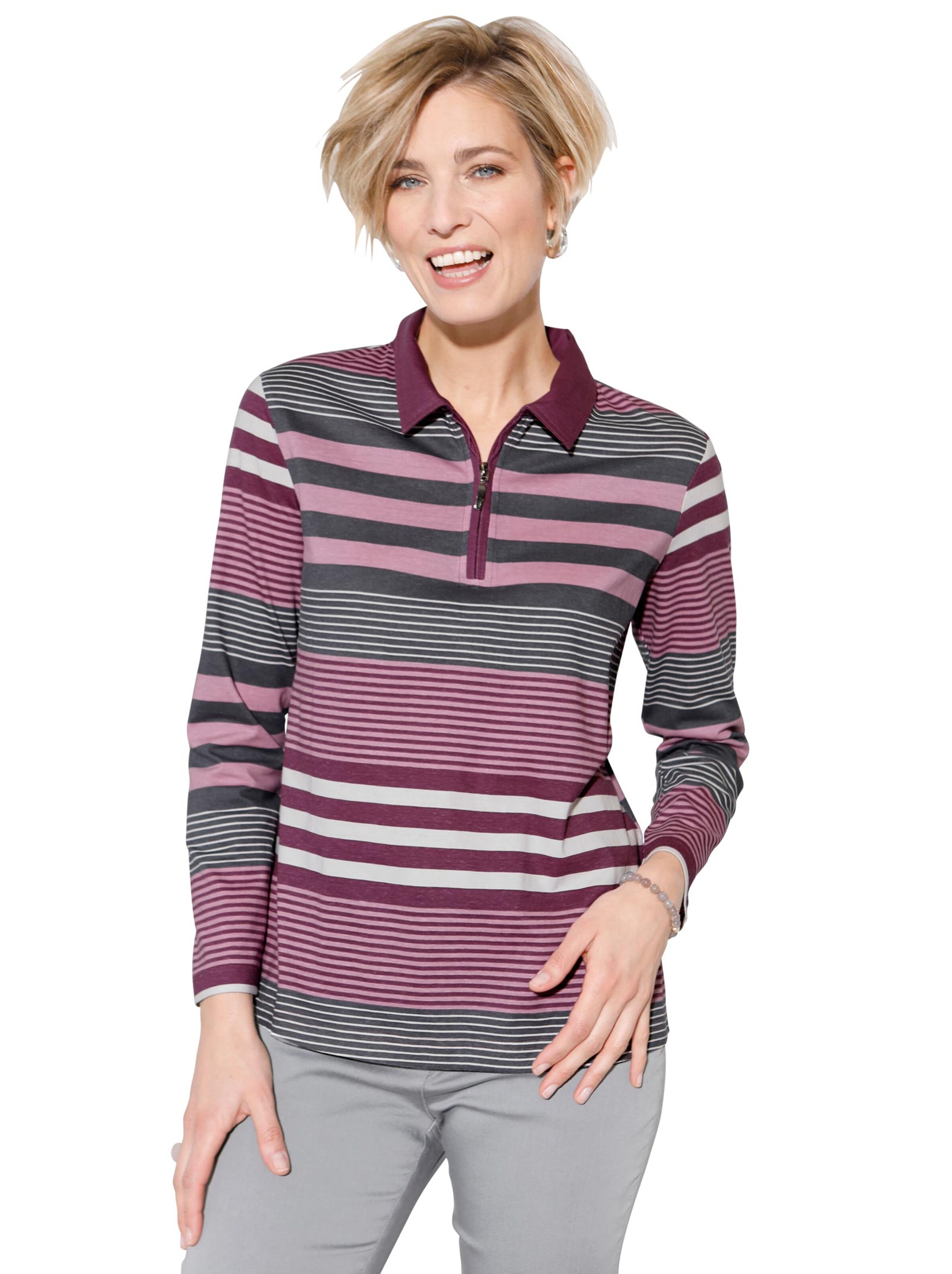 Shirt - rosé-geringelt