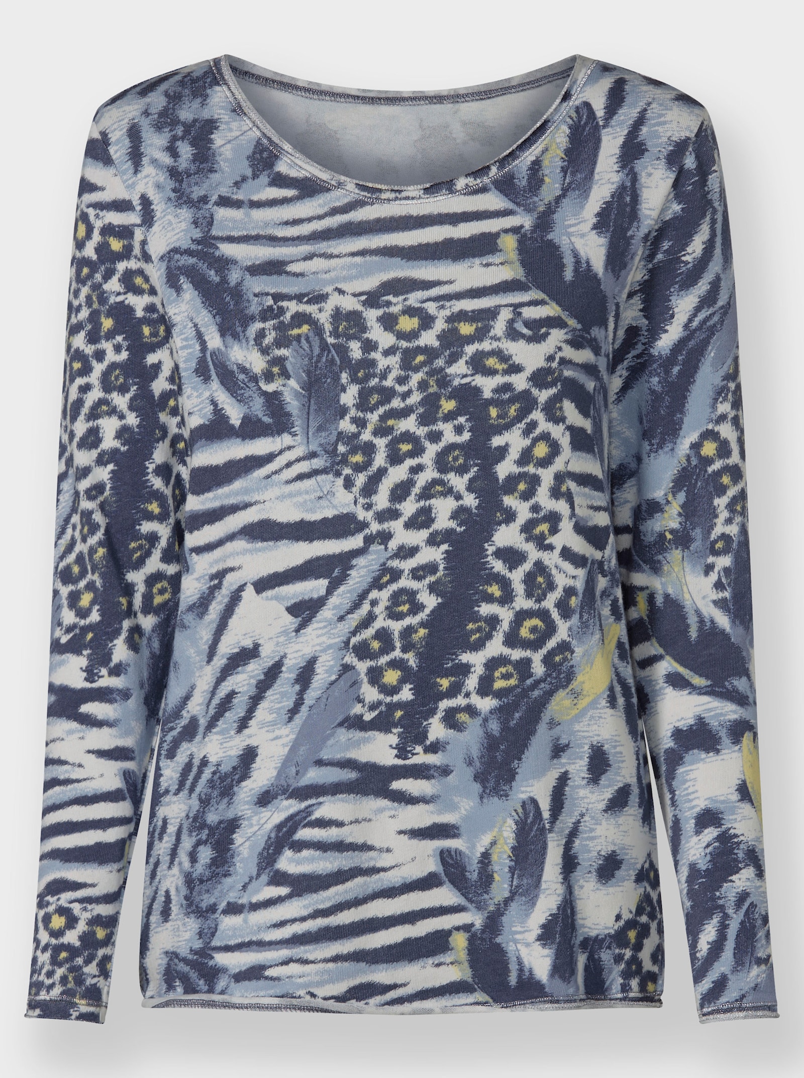 heine Langarmshirt mit Animal-Dessin - bleu-gelb