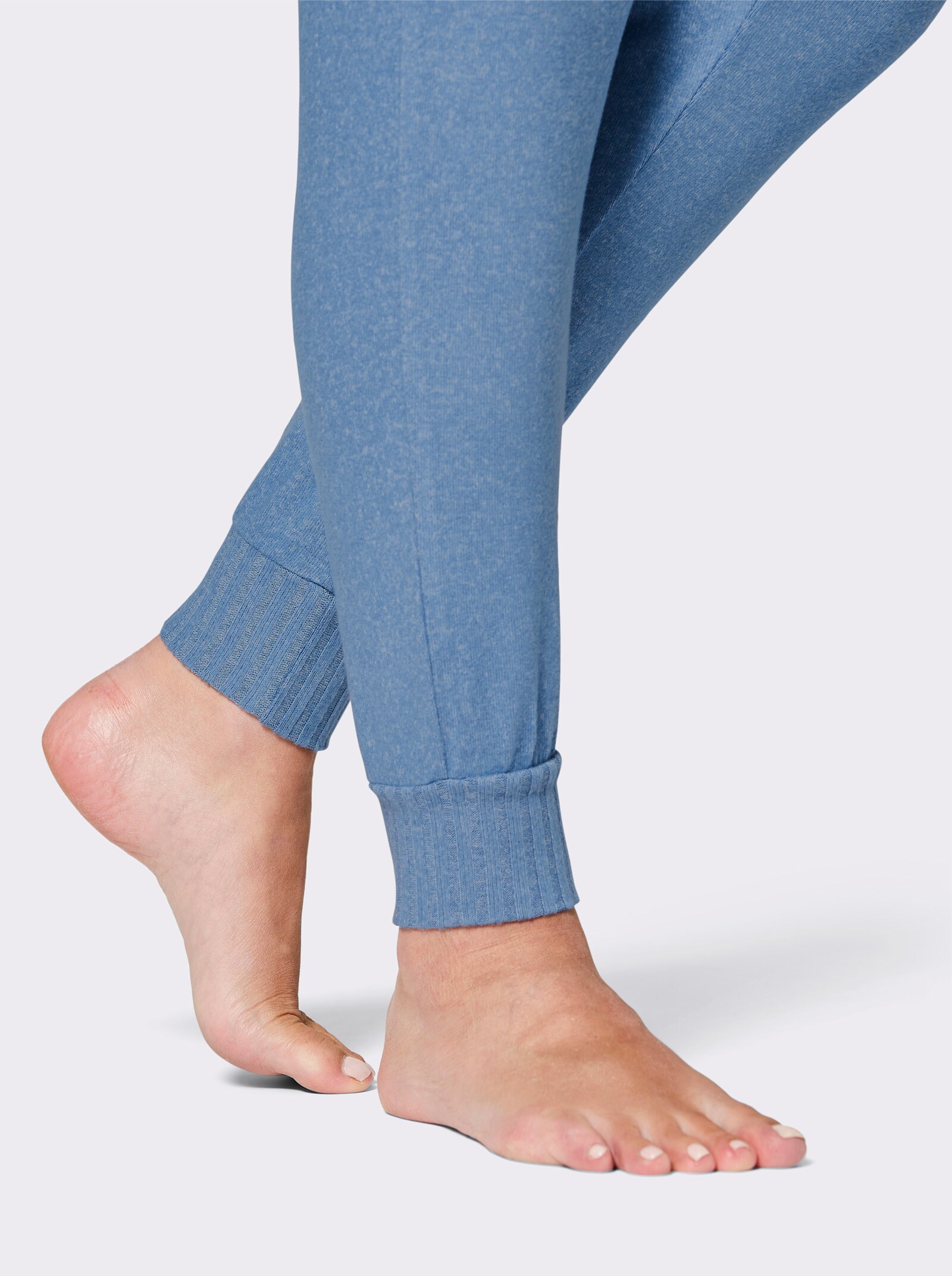 feel good Dehnbund-Hose - mittelblau-meliert