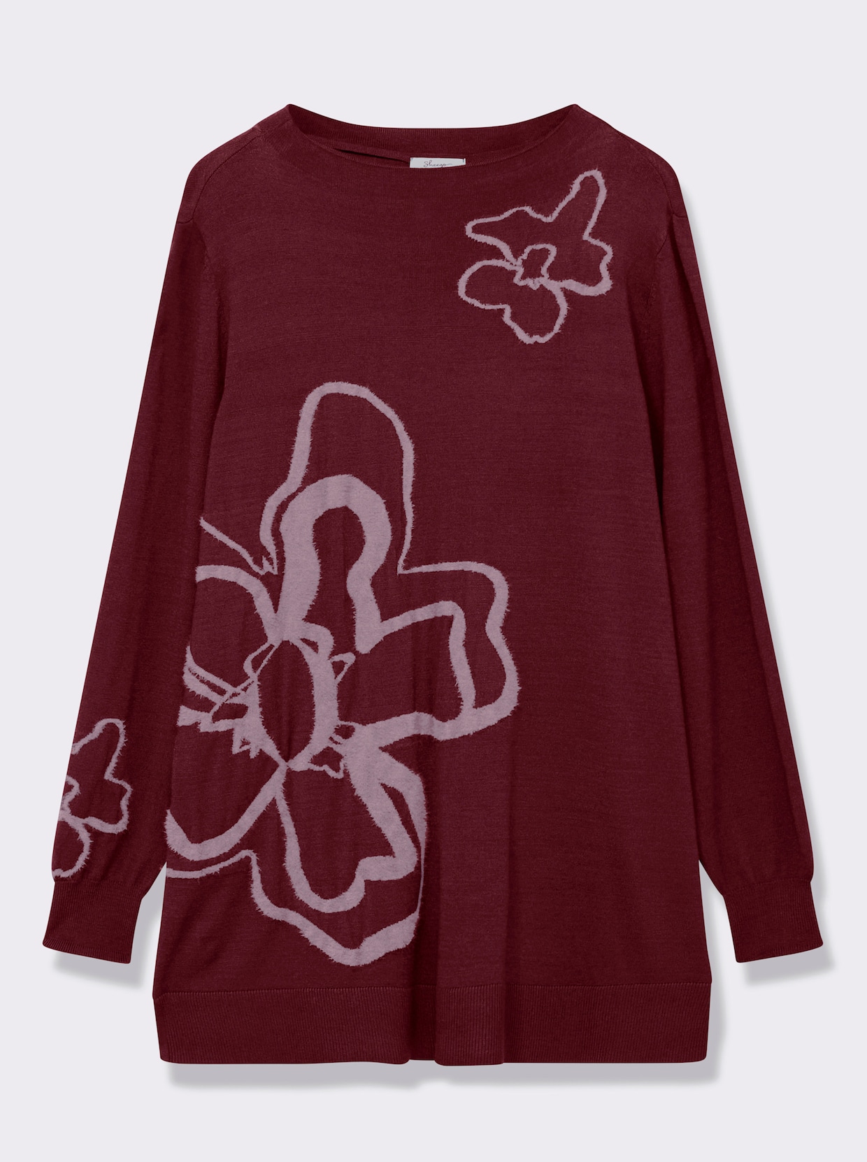 sheego Pullover - bordeaux-gemustert