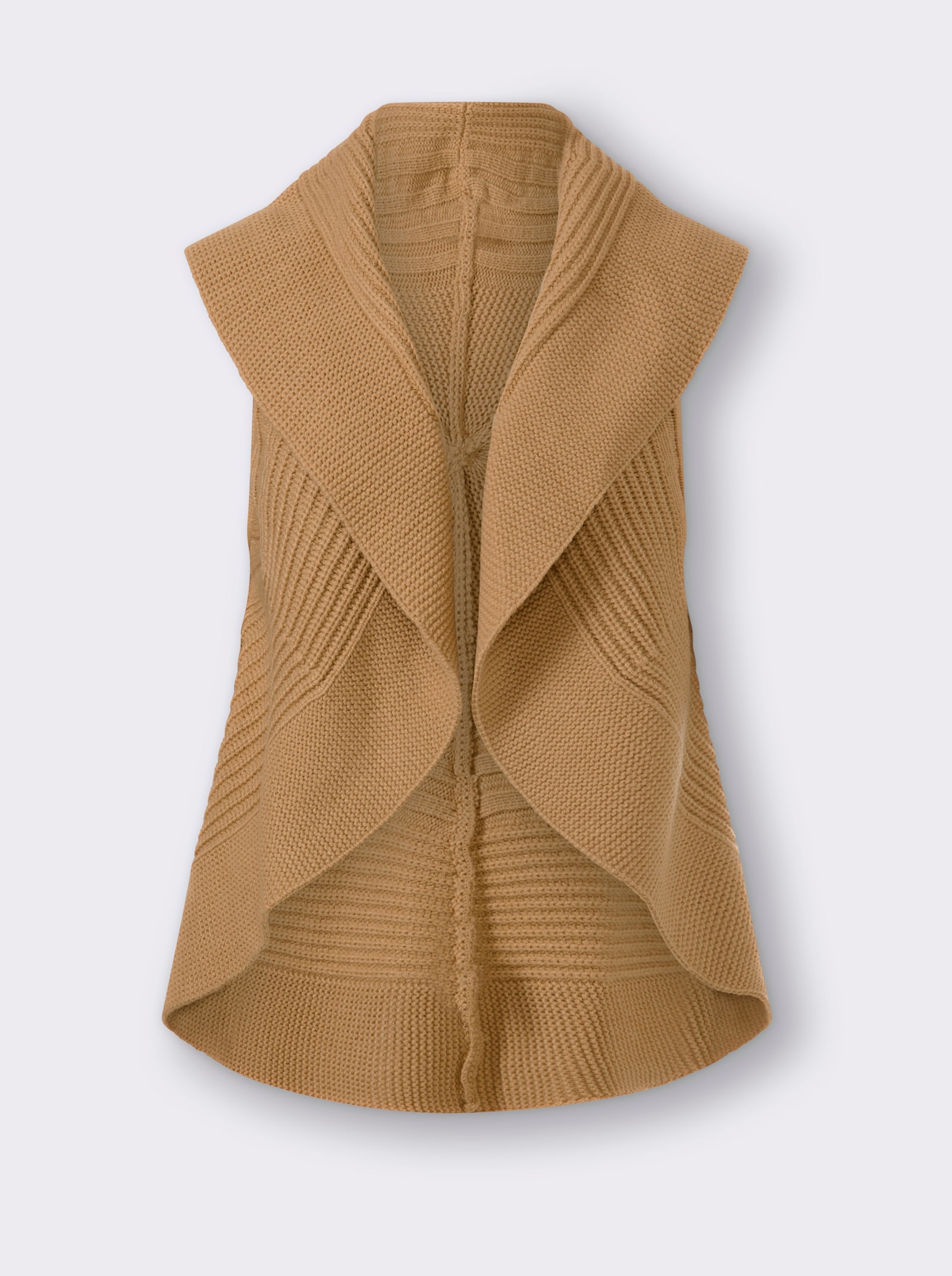 heine Strickjacke mit Ajourmuster - camel