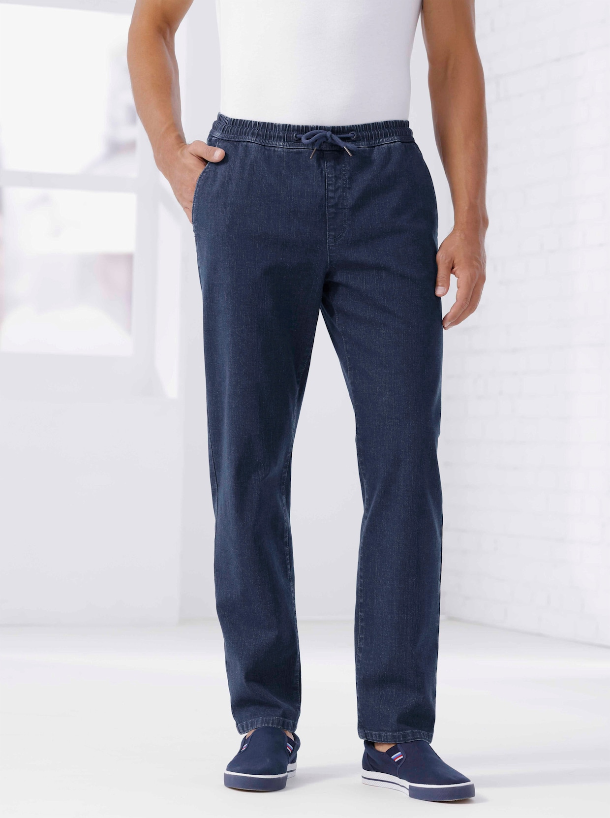 Jeans med resår - dark blue