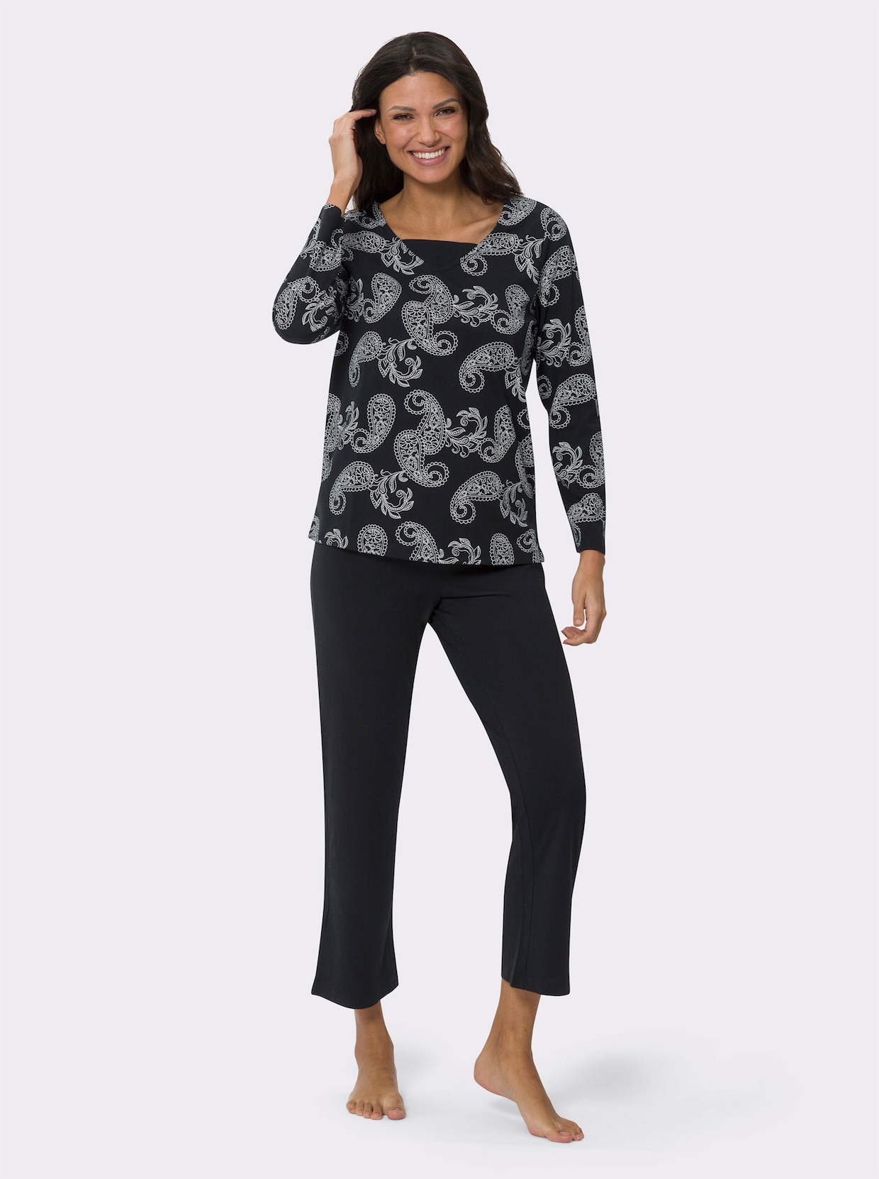 Pyjama - zwart/wit geprint