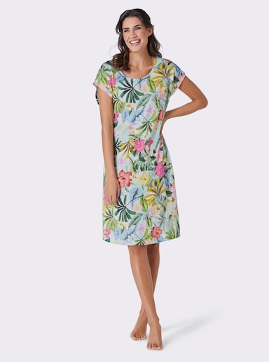 feel good Sommerkleid in leichter Qualität - mint-bedruckt