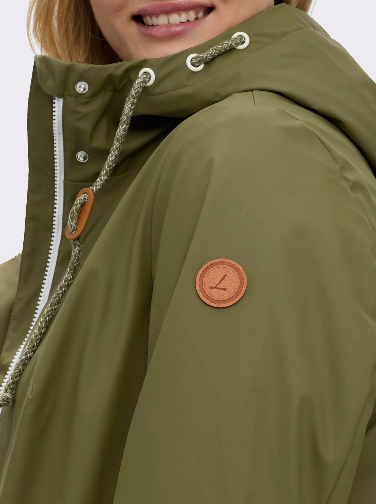 Jacke mit Teddy-Futter - oliv