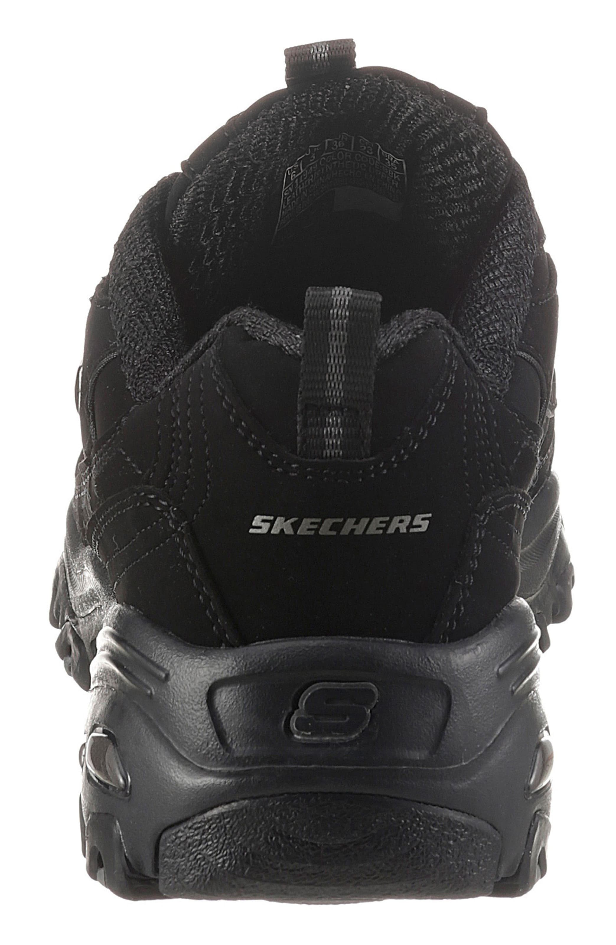 Text der günstig Kaufen-Sneaker in schwarz von Skechers. Sneaker in schwarz von Skechers <![CDATA[Sneaker, Skechers, aus Nubuklederimitat und Textil]]>. 