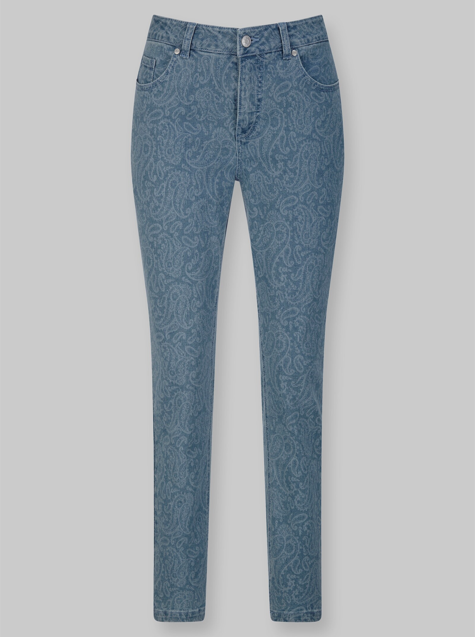 heine 5-Pocket-Jeans mit Paisley-Muster - blue-bleached