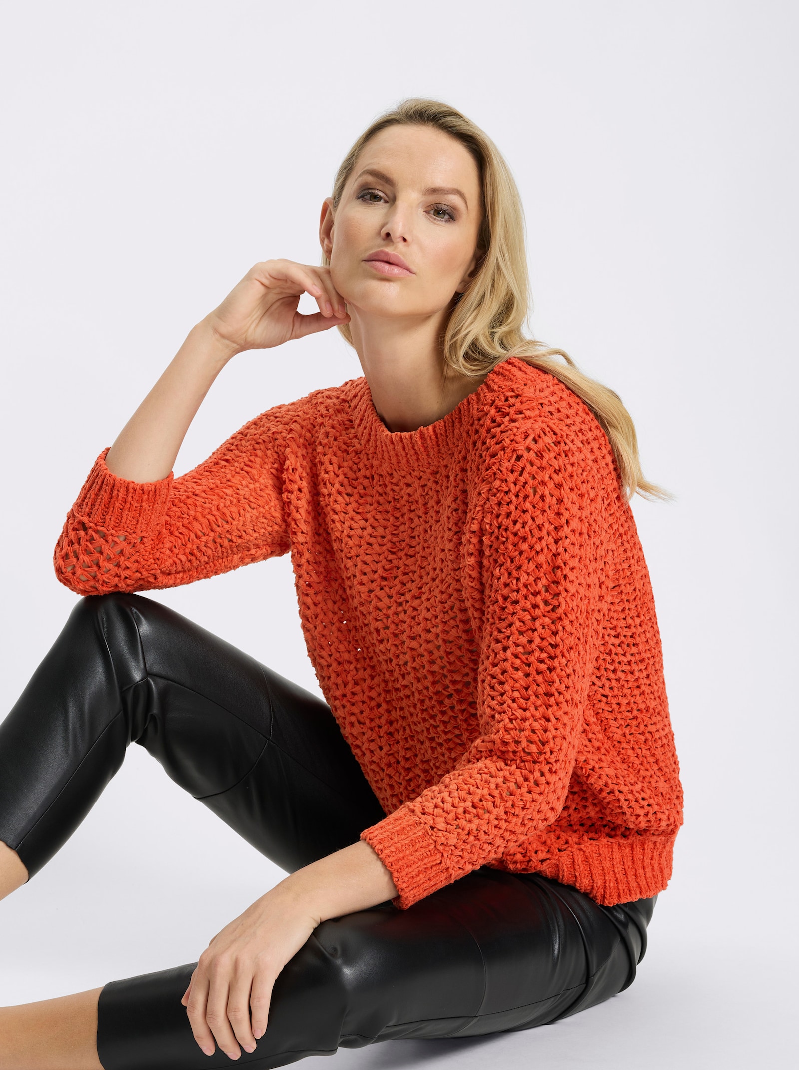 heine Strickpullover leicht transparent - terra