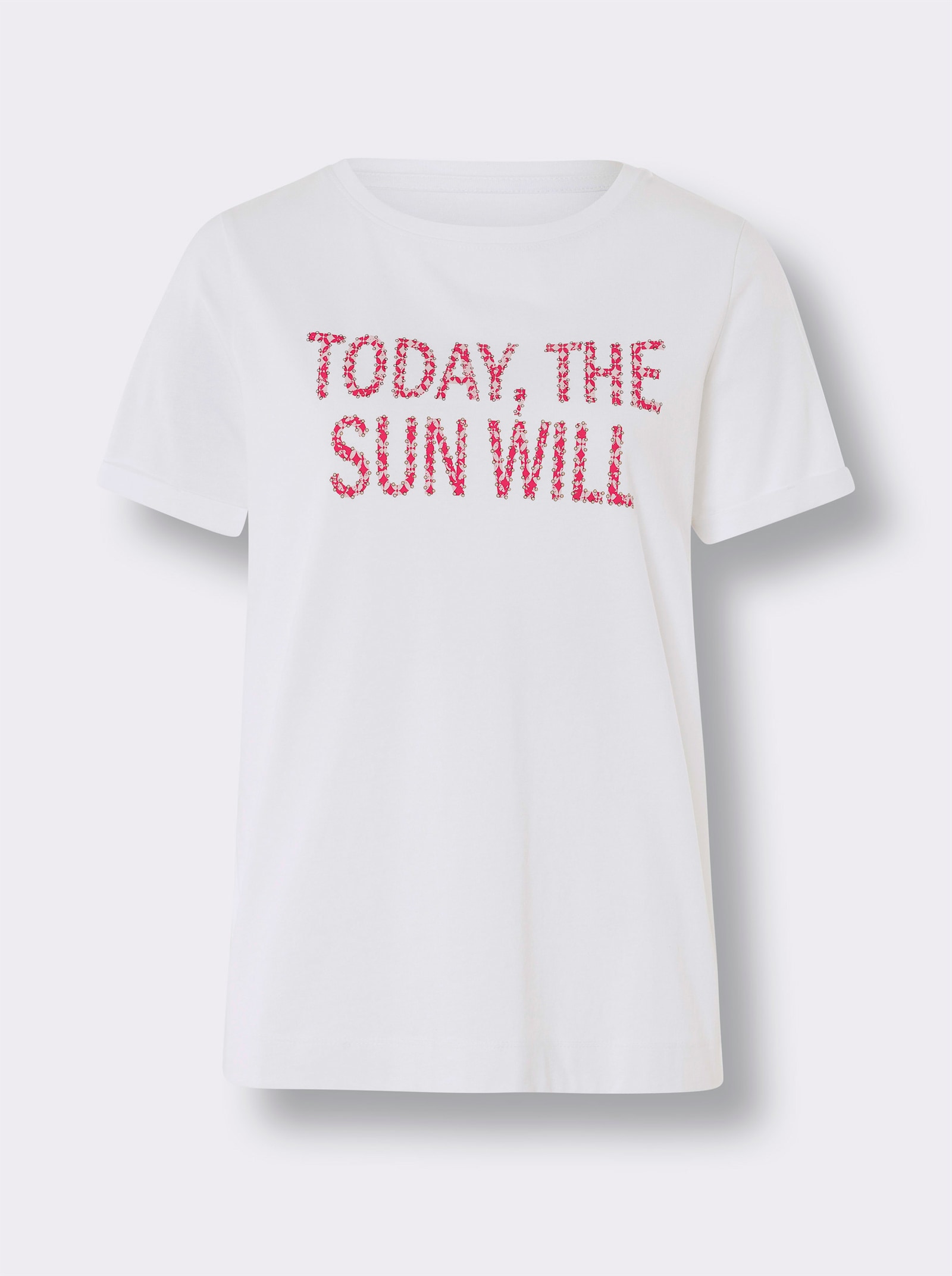 heine T-Shirt mit Schriftzug - weiß