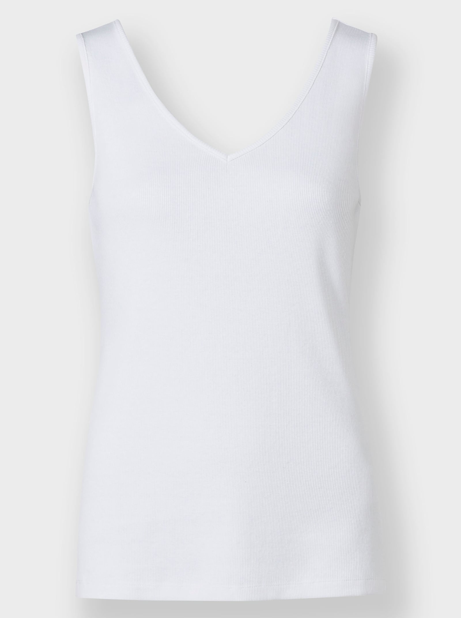 heine Trägertop in Rippenstrukur - weiss