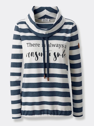 Sweatshirt - dunkelblau-ecru-geringelt