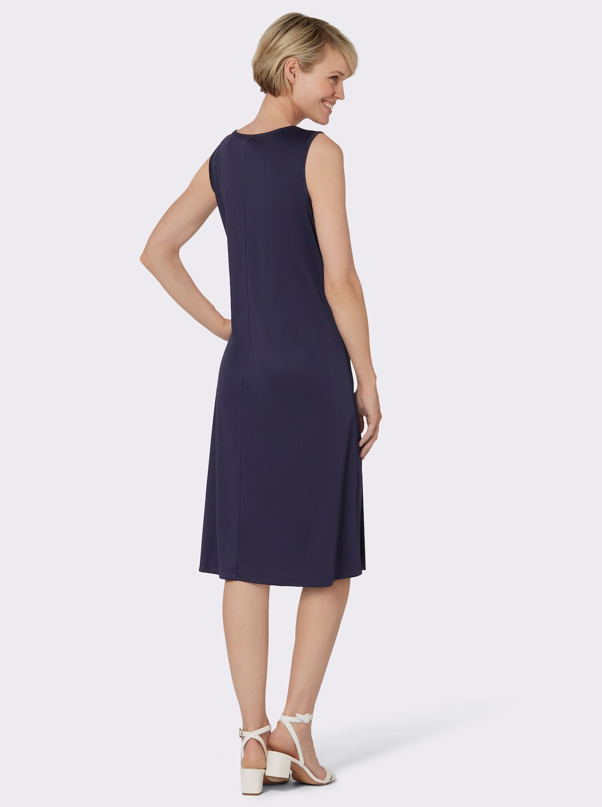 Robe en jersey - marine imprimé + marine