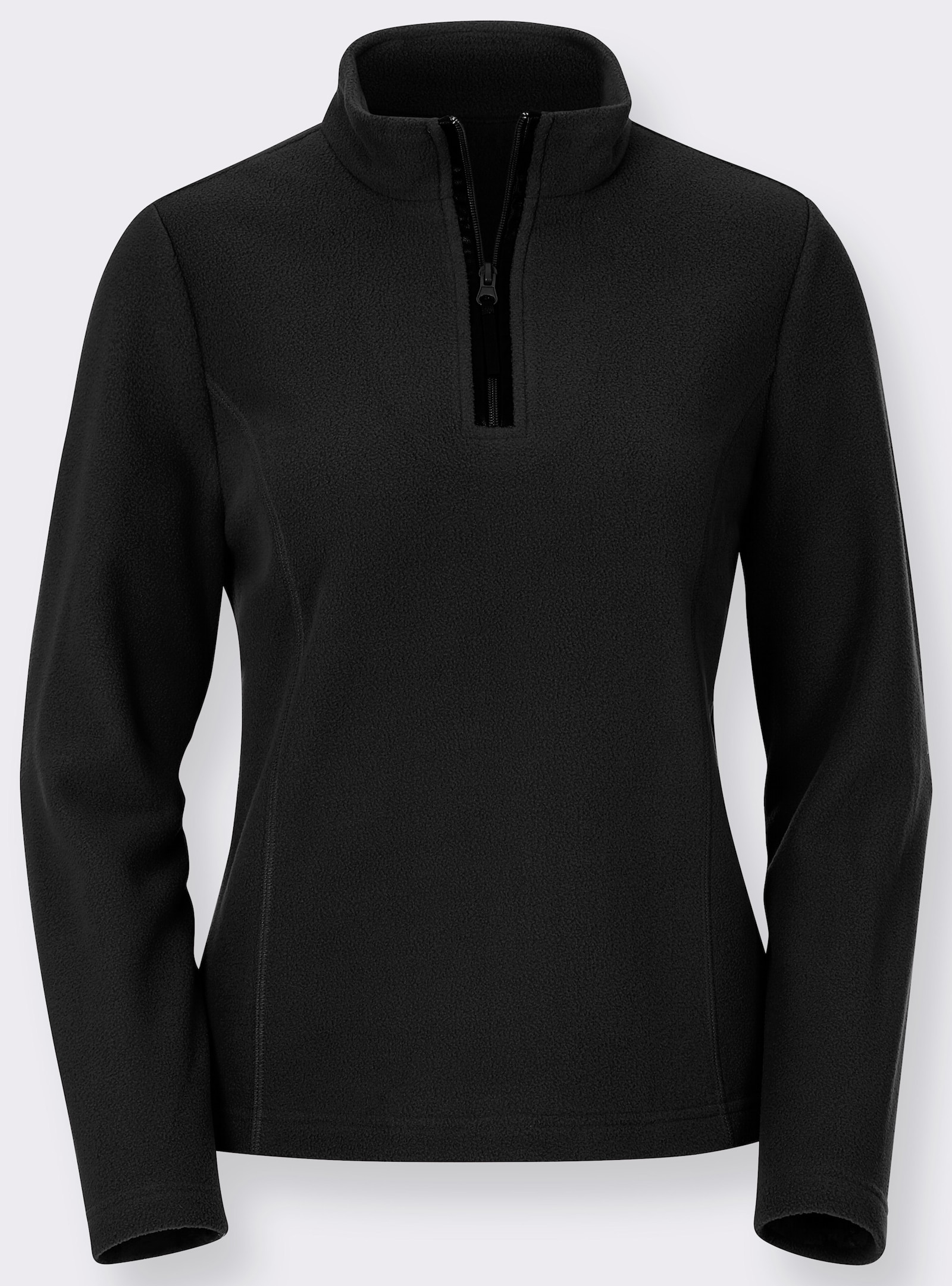 Fleeceshirt in antipilling-uitvoering - zwart