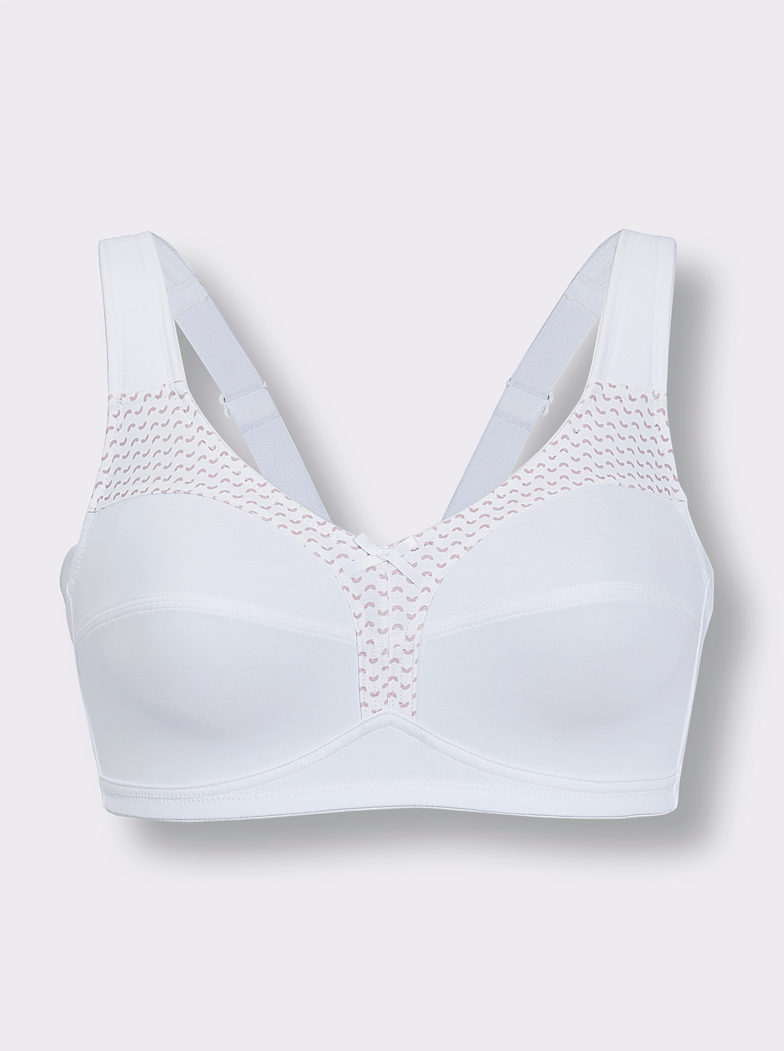 Steunbeha zonder beugel met zijbies met print - wit