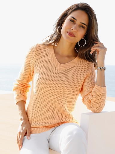 Langarm-Pullover - apricot