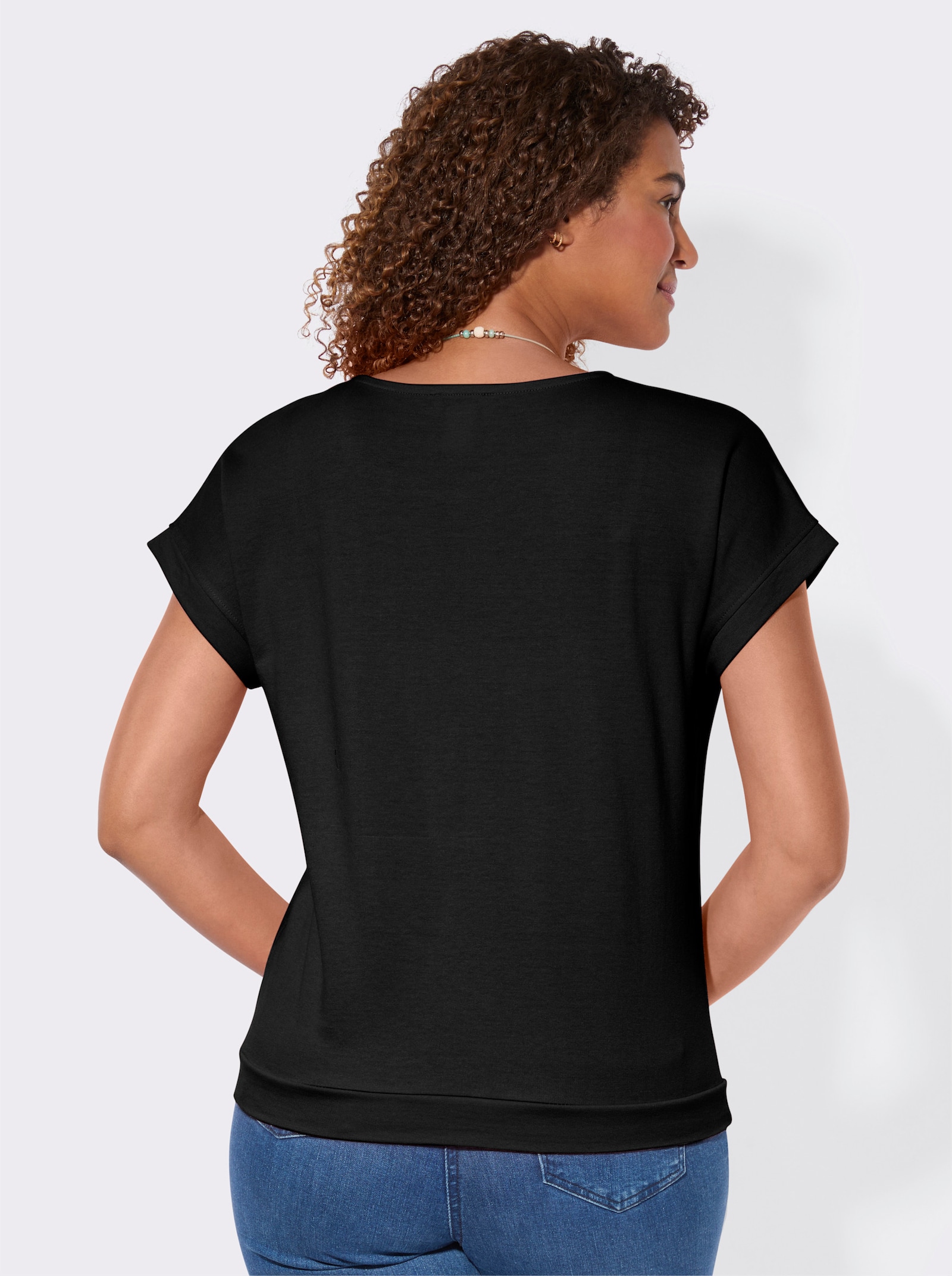 Sweatshirt im Baumwoll-Mix - schwarz
