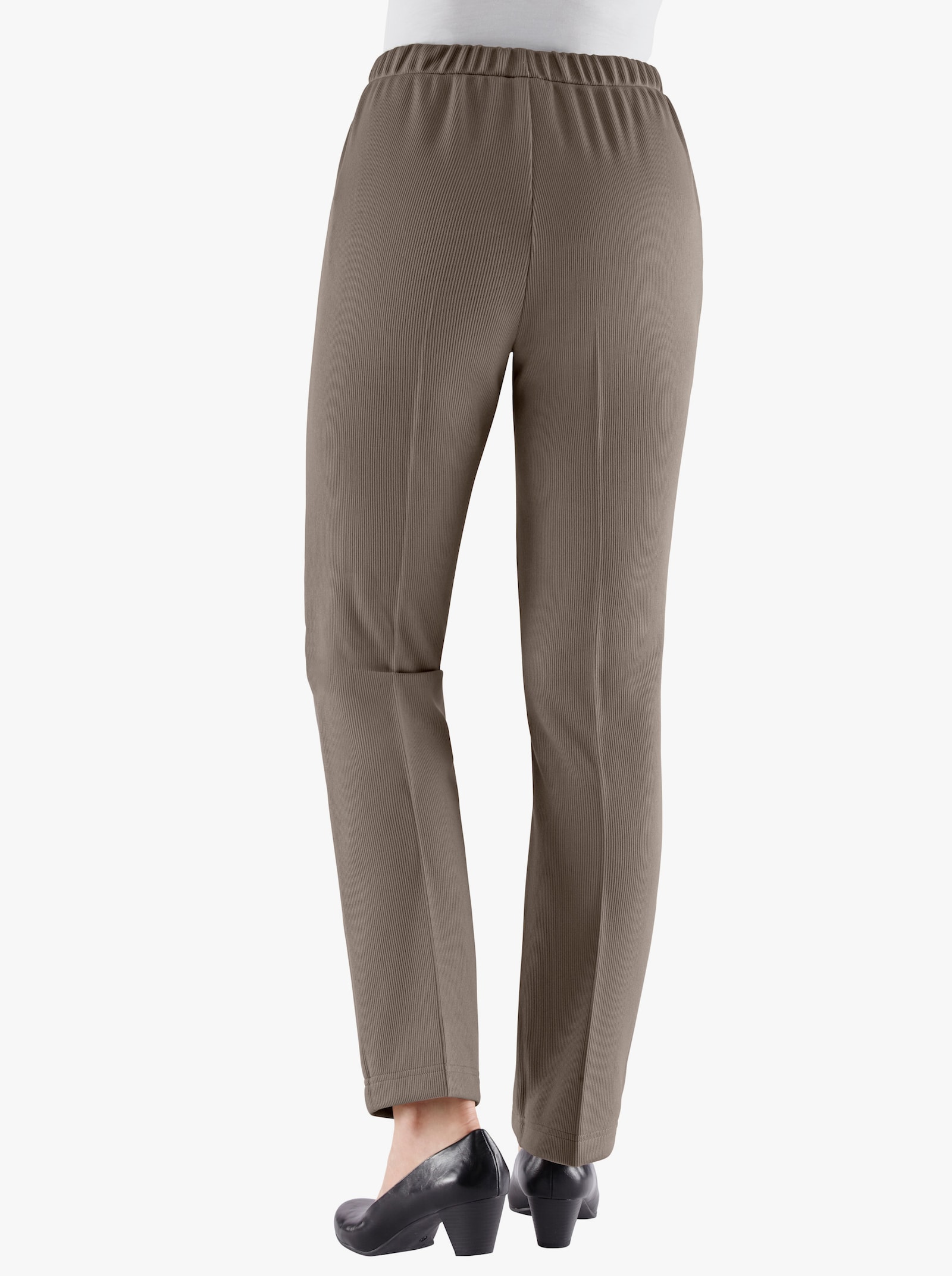 Jerseyhose in Ripp-Qualität - taupe