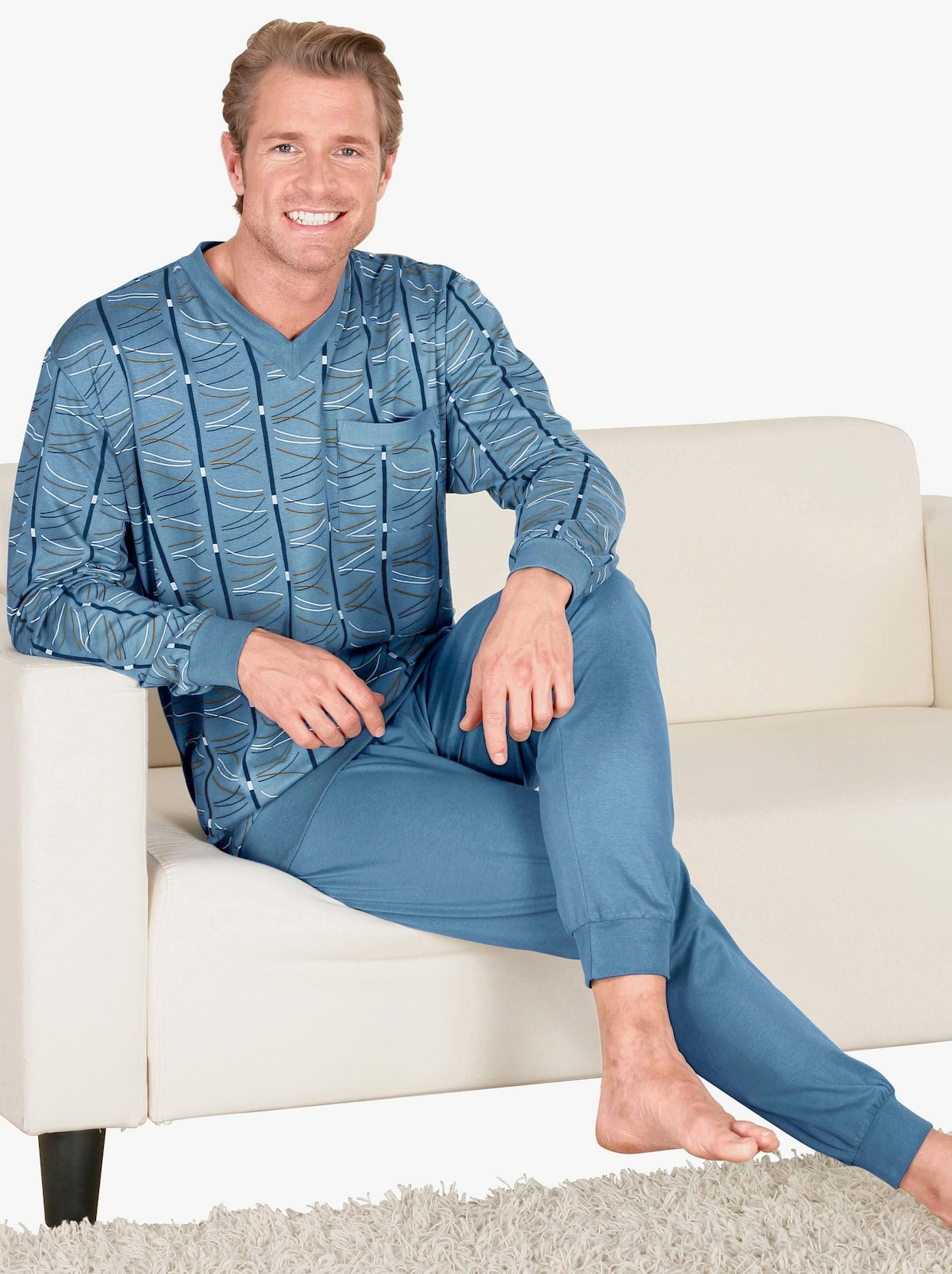 Pyžamo - modrá-vzor