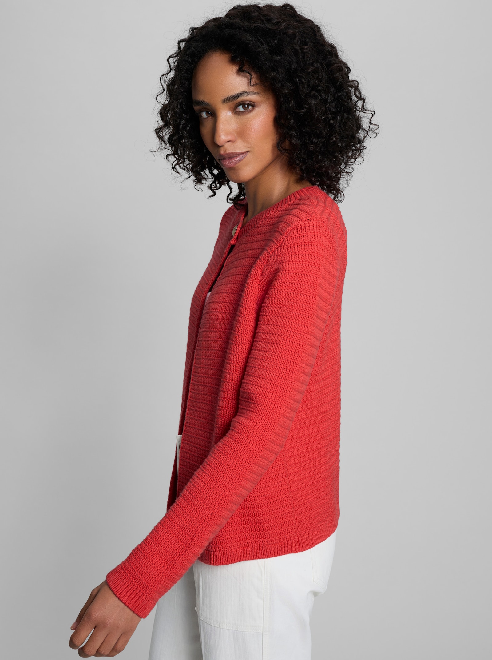 heine Strickjacke mit Strukturmuster - hummer