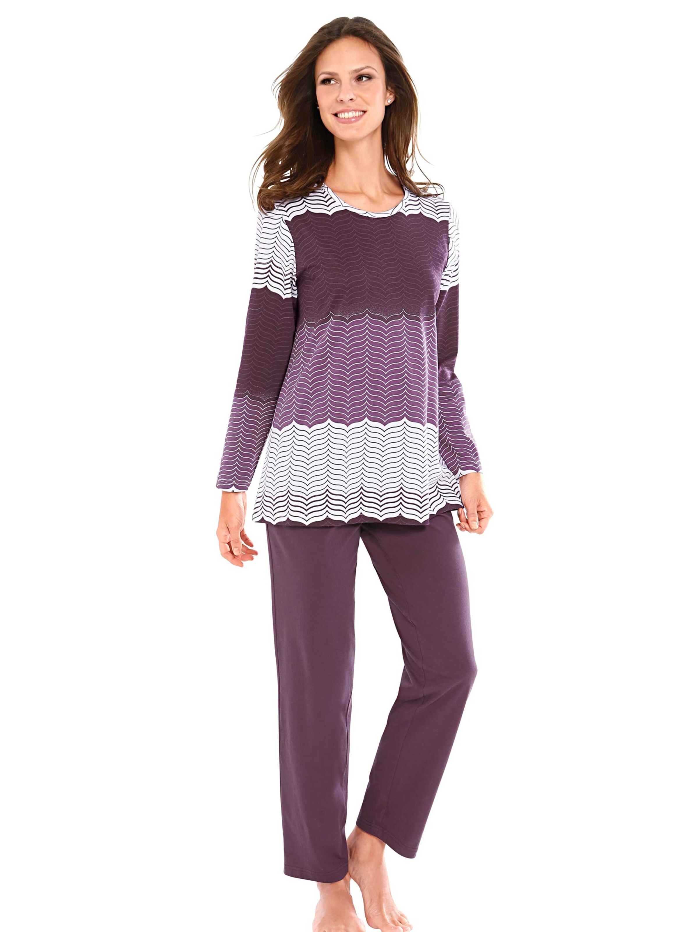 Schlafanzug - pflaume-gestreift