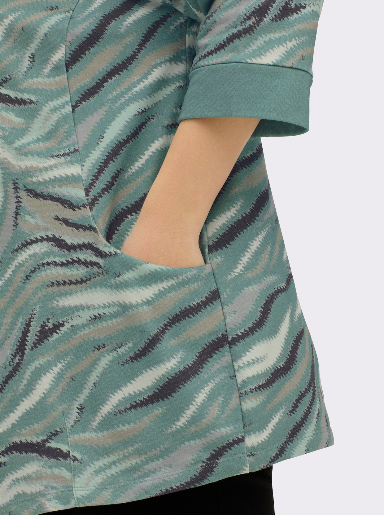 3/4-Arm-Shirt - jade-graphit-bedruckt