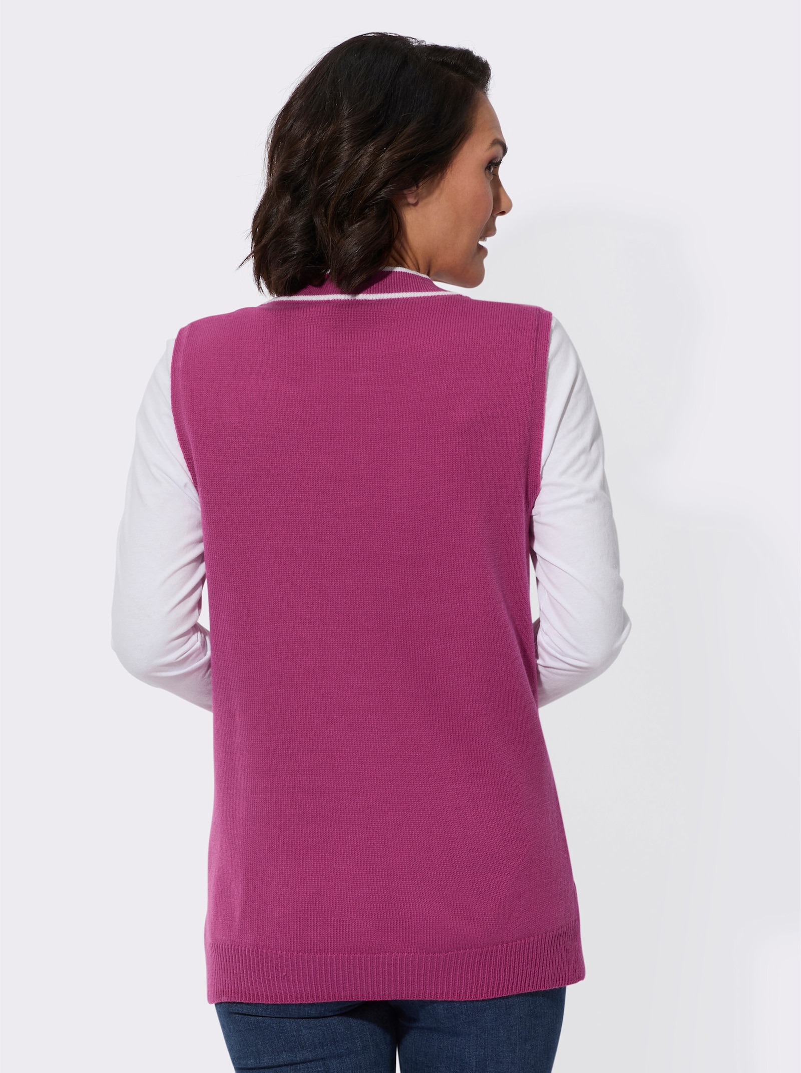 Strickweste mit Kontraststreifen - erika