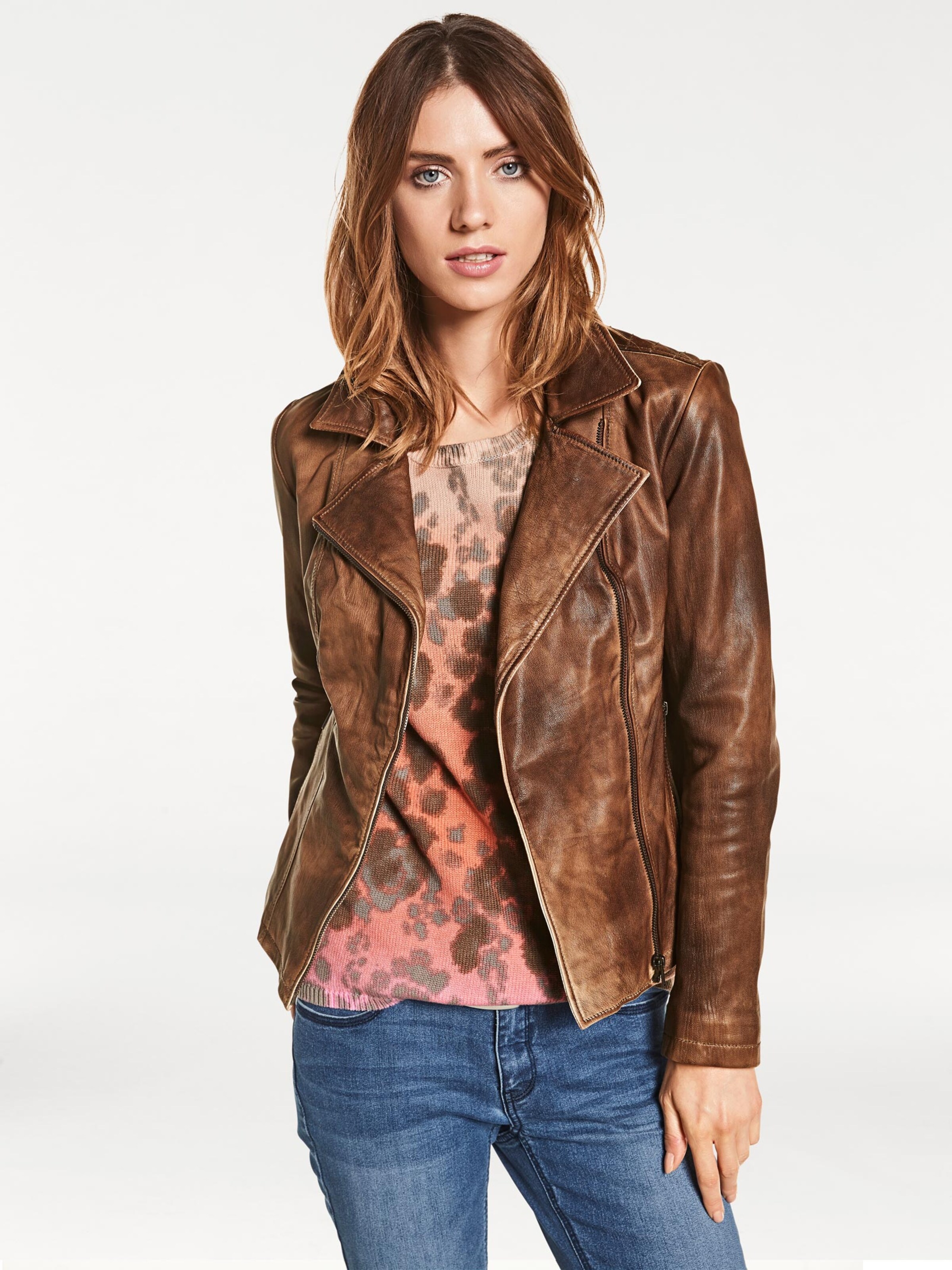 heine lederjacke cognac