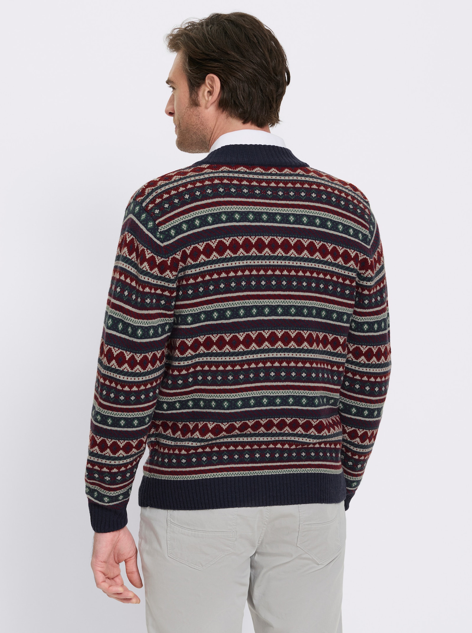 Marco Donati Strickjacke im Jacquardmuster - marine-gemustert