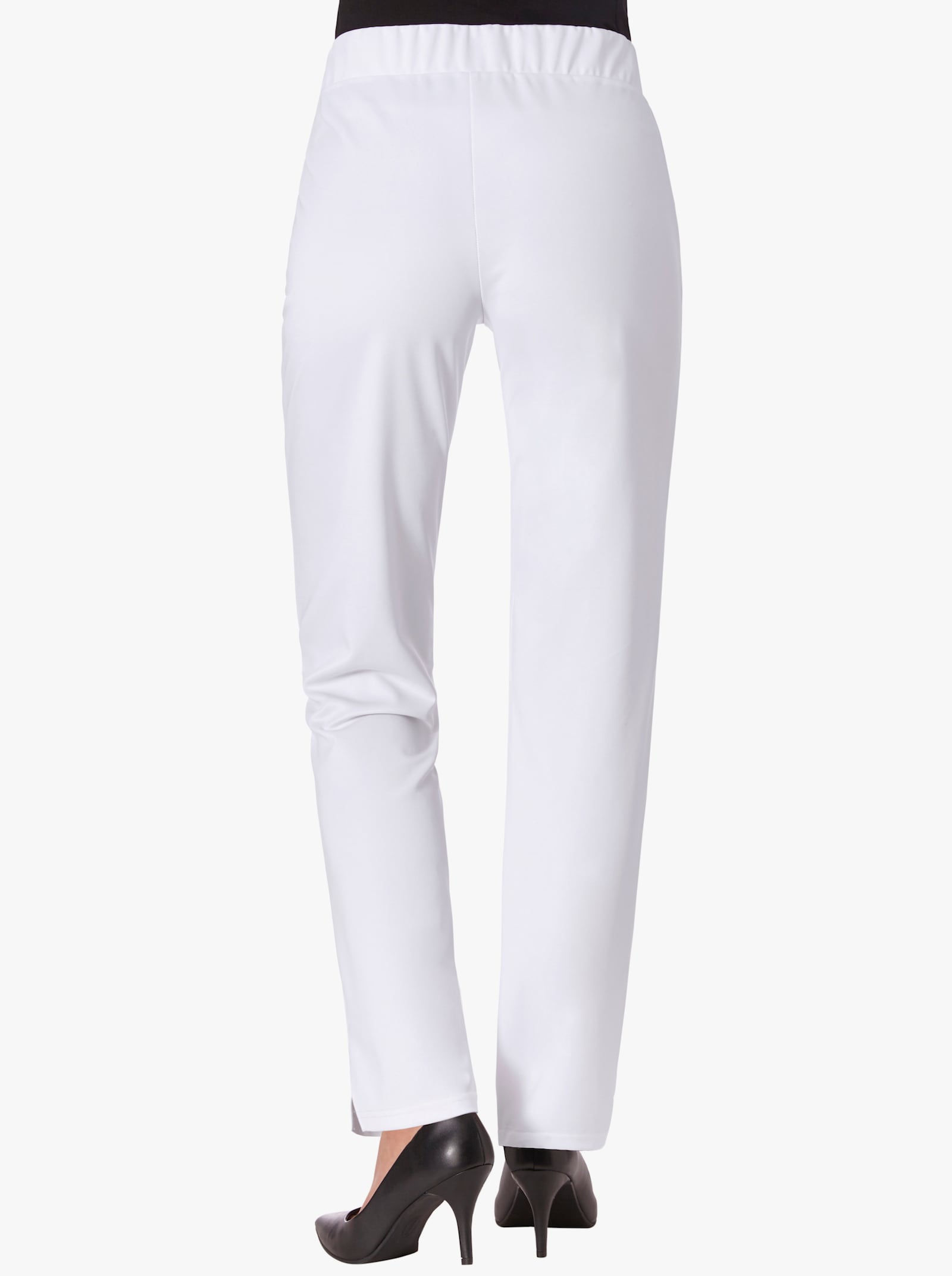 Jerseyhose mit Ziersteinchen an den Taschen - weiss