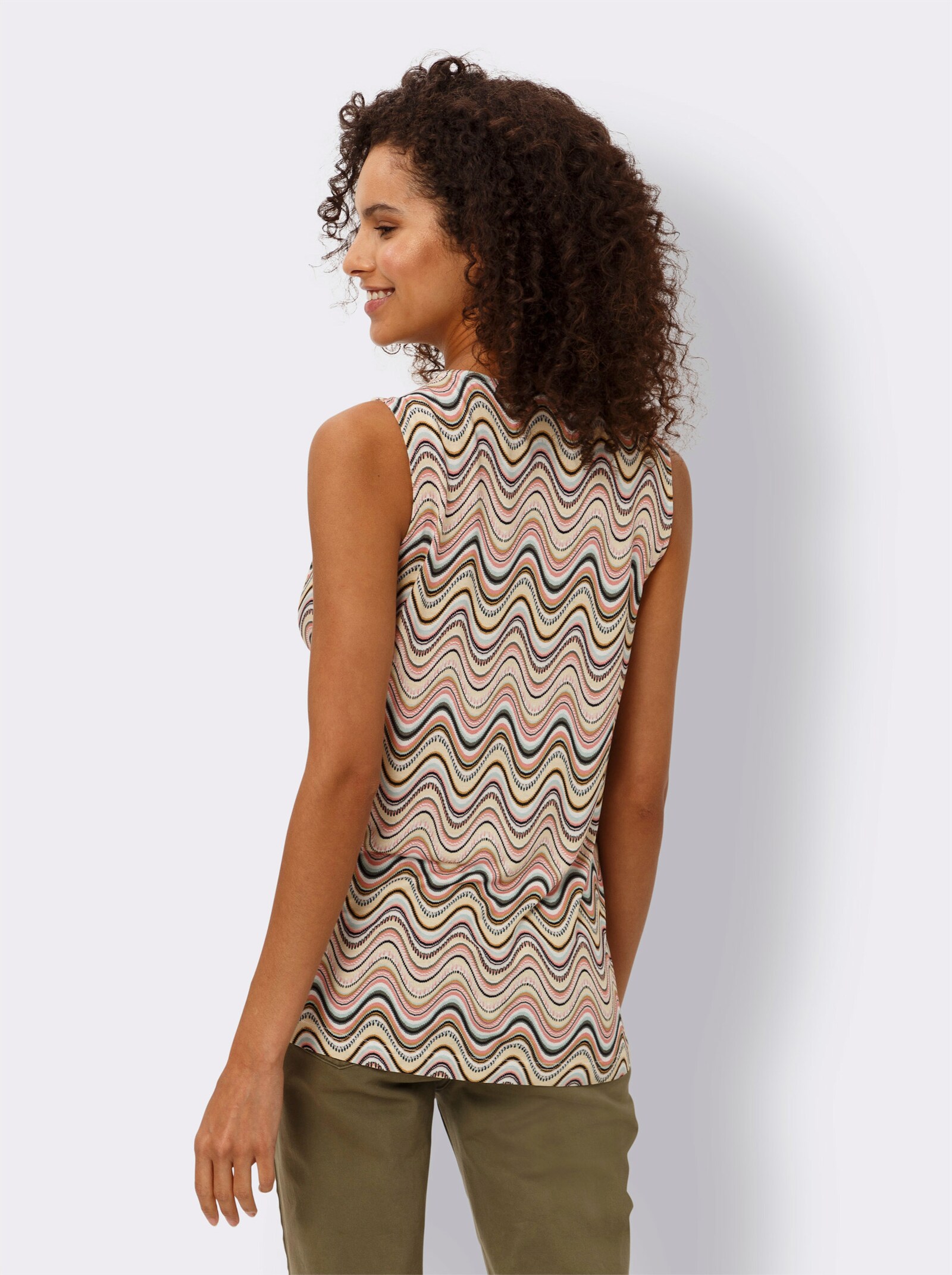 heine Shirttop mit Druck-Dessin - flamingo-schwarz-bedruckt