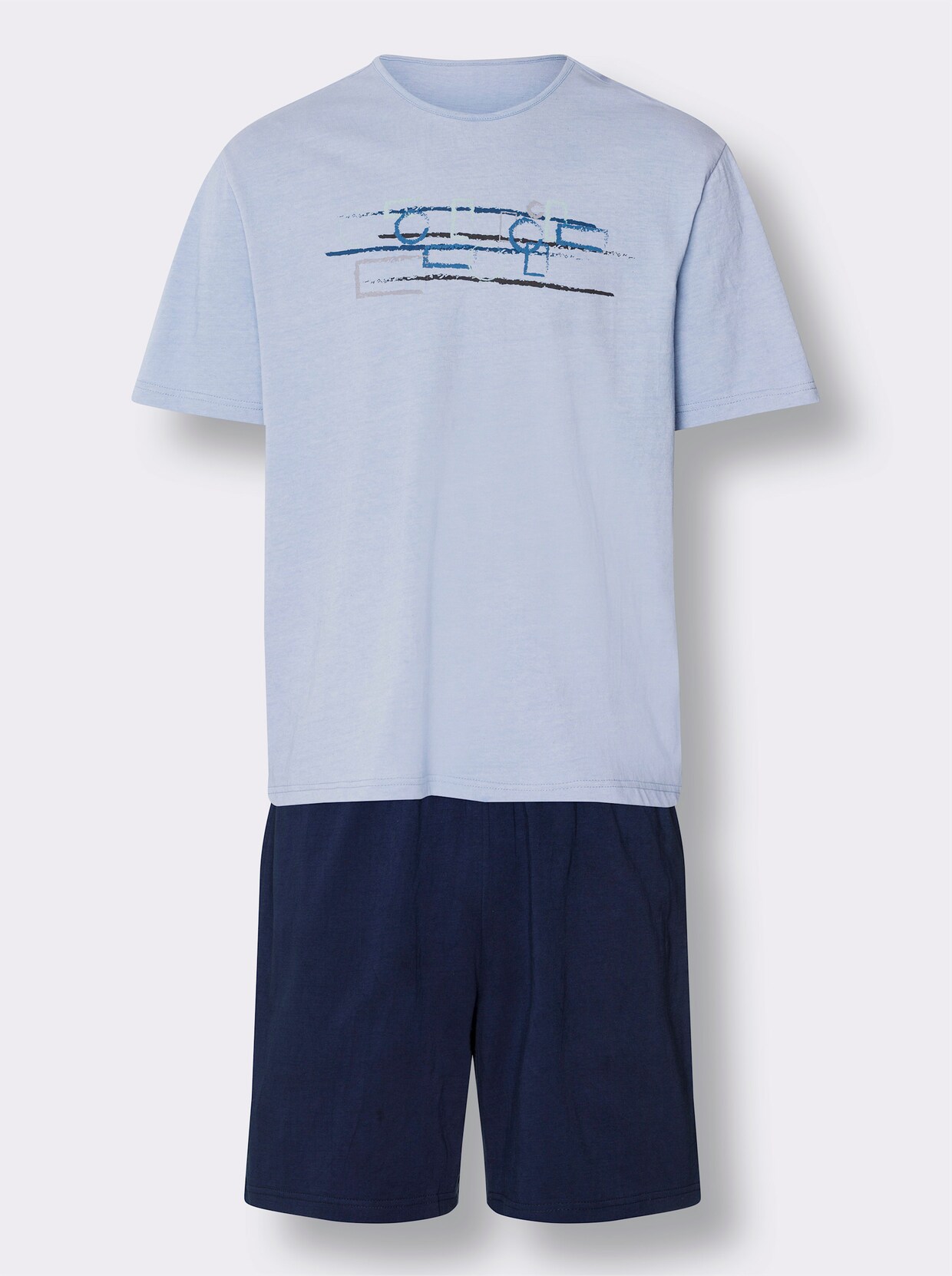 Kortärmad pyjamas - blå-nattblå