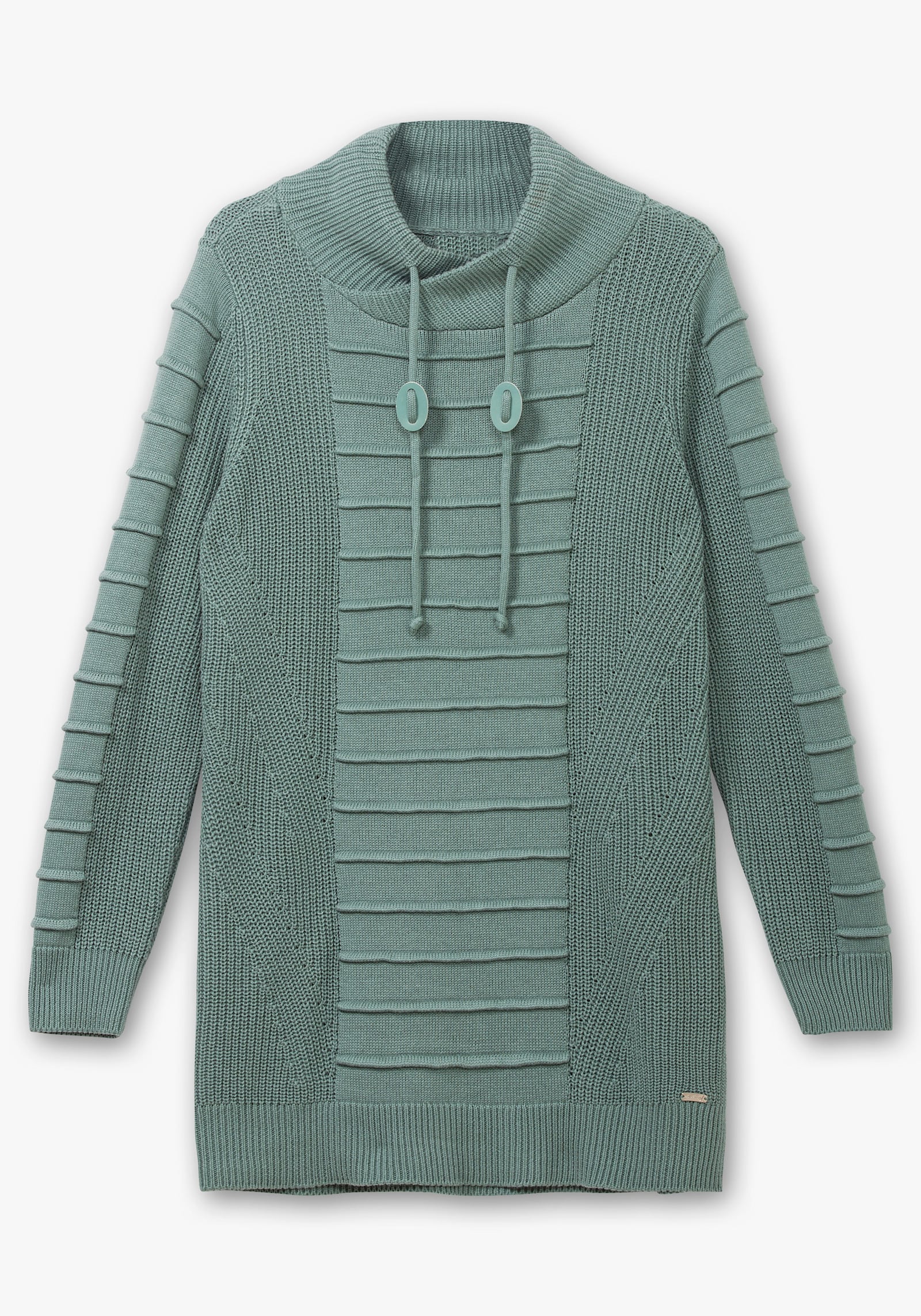 Longpullover mit Struktur-Partien - jade