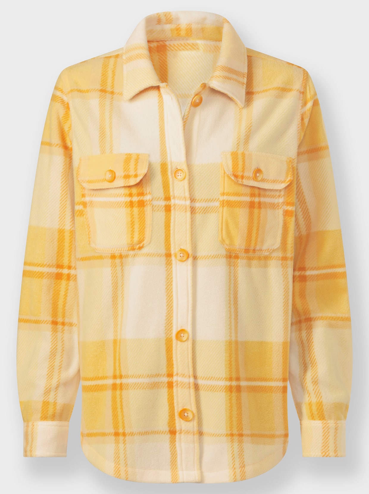 Fleecejacke - champagner-gelb-kariert