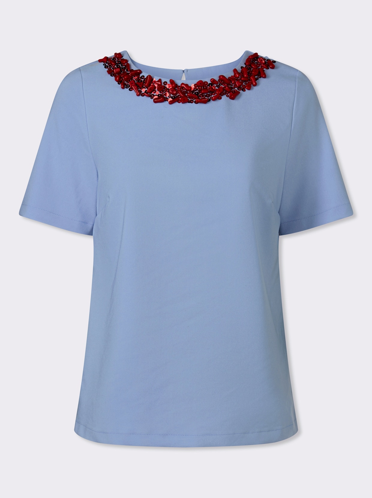 heine Kurzarm-Bluse - eisblau