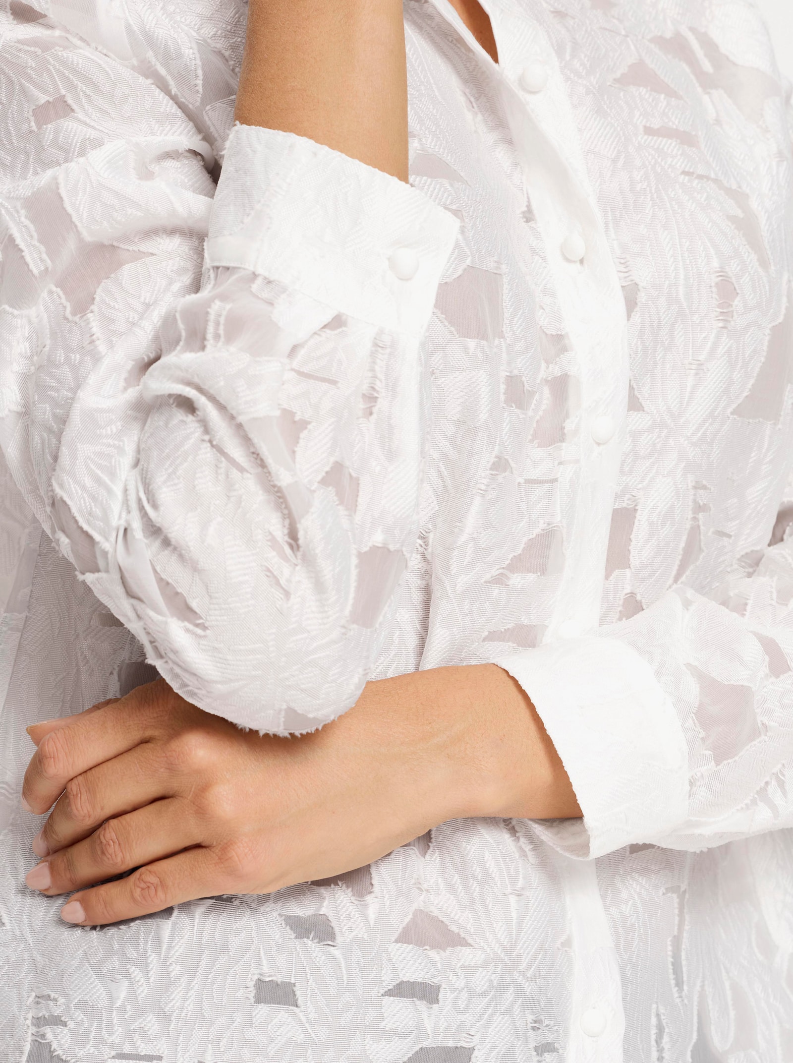 heine Hemdbluse in Ausbrenner-Optik - ecru